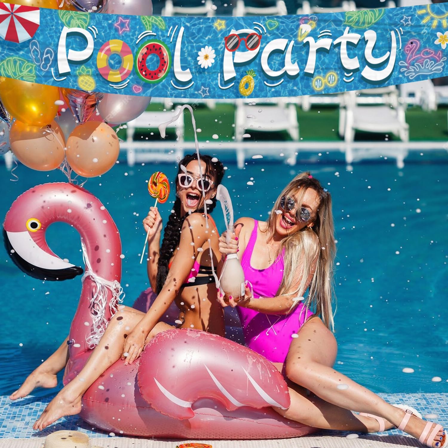 Partico Pool Party Banner for Summer Decorations
