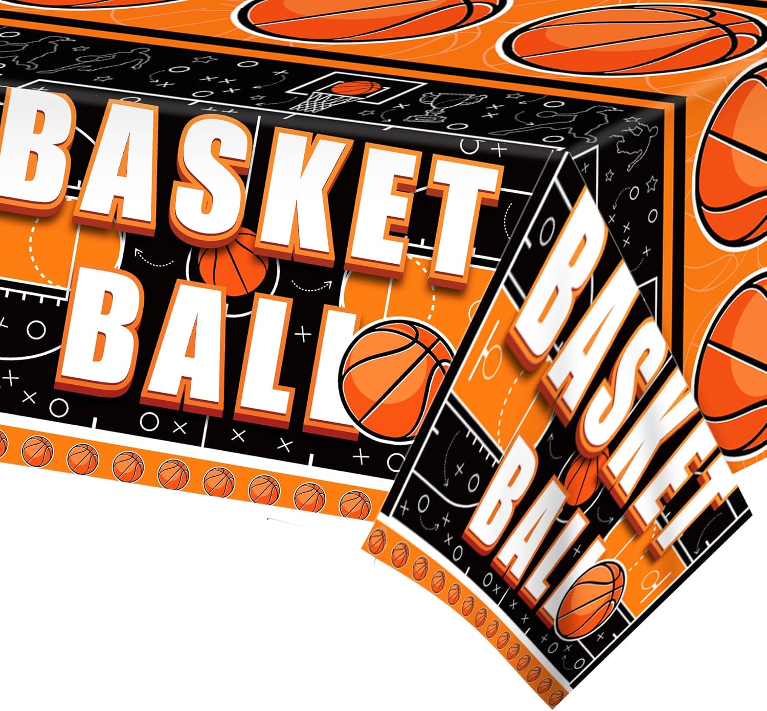 2 Pack Basketball Themed Tablecloths for Parties