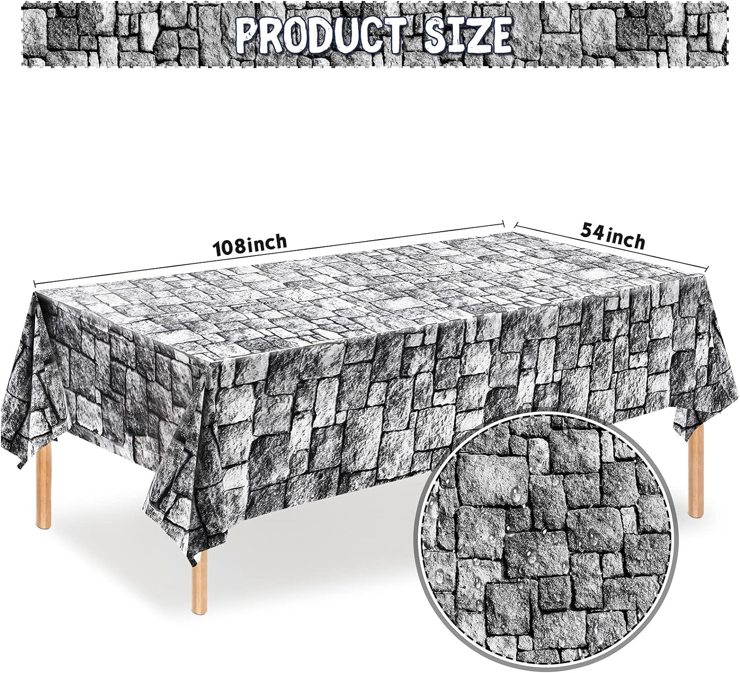 Irenare Stone Wall Tablecloths 8 Pack 108x54 Inch
