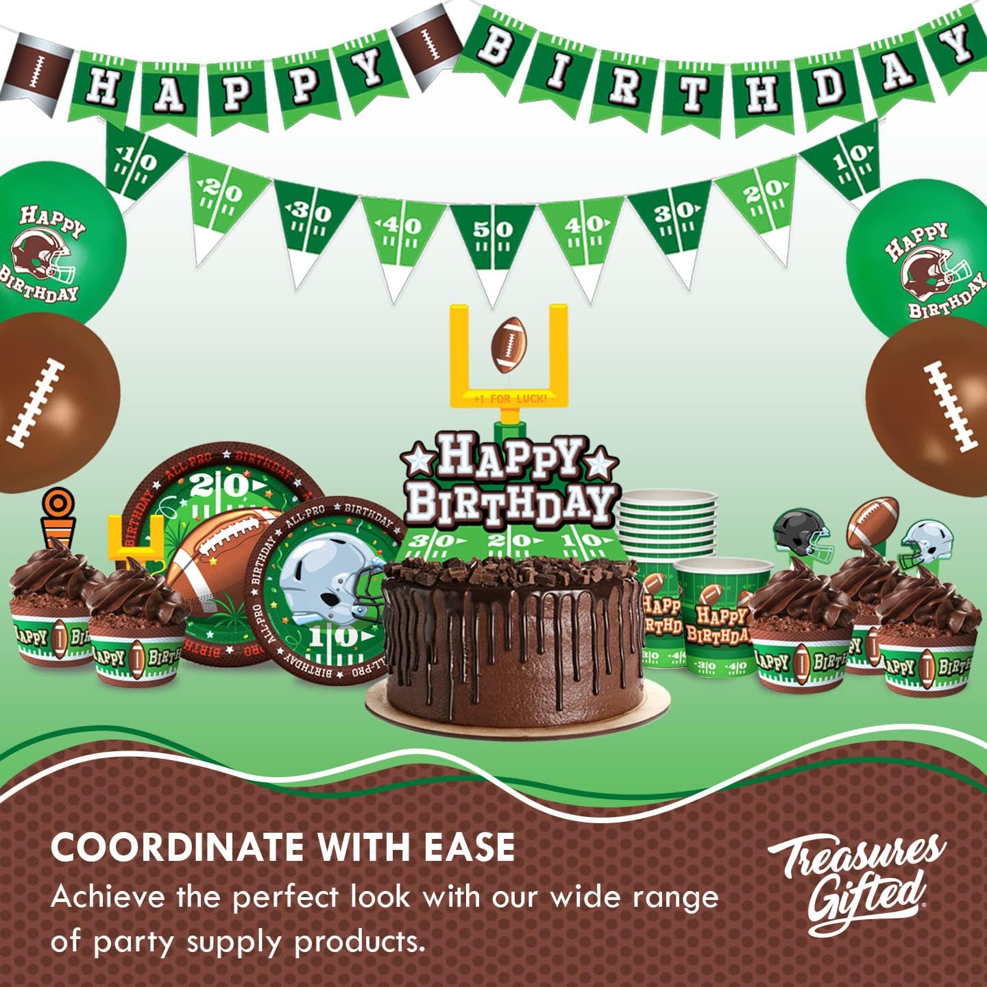 Treasures Gifted Football Birthday Tablecloth - Pack of 2