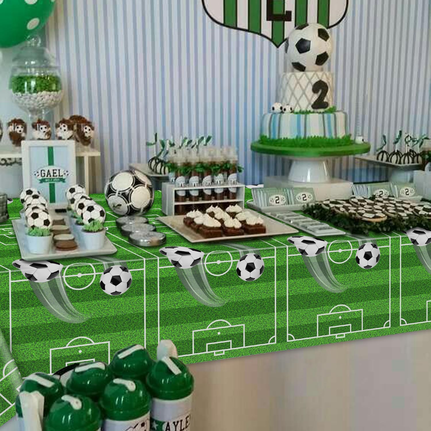 4 Pack Soccer Theme Tablecloths for Parties