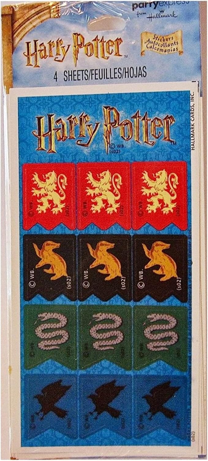 HARRY POTTER House Banners Stickers 4 Sheets