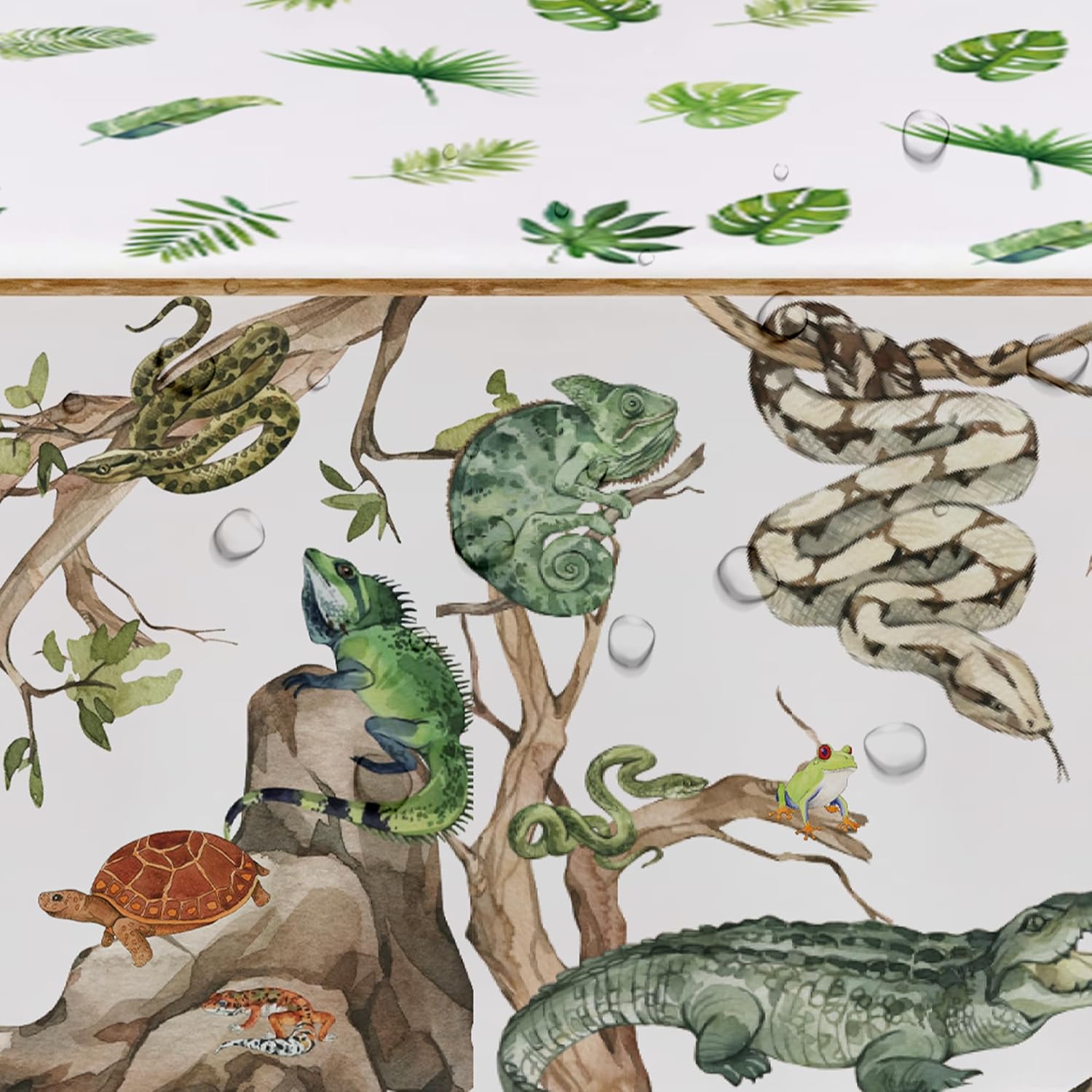 Reptile Birthday Tablecloth Set - 4 Pack 54x108 Inches