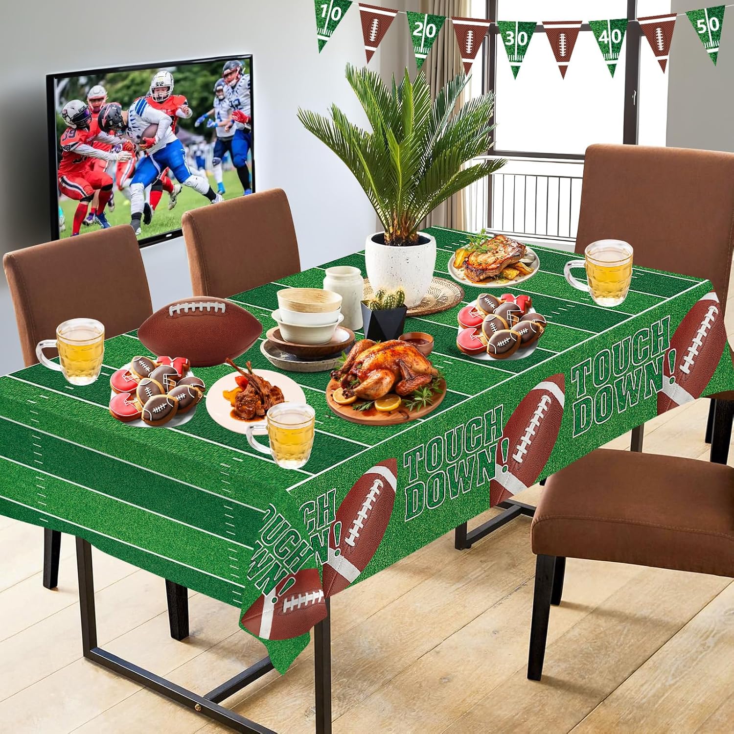 Football Party Decorations 2 Pack Tablecloth