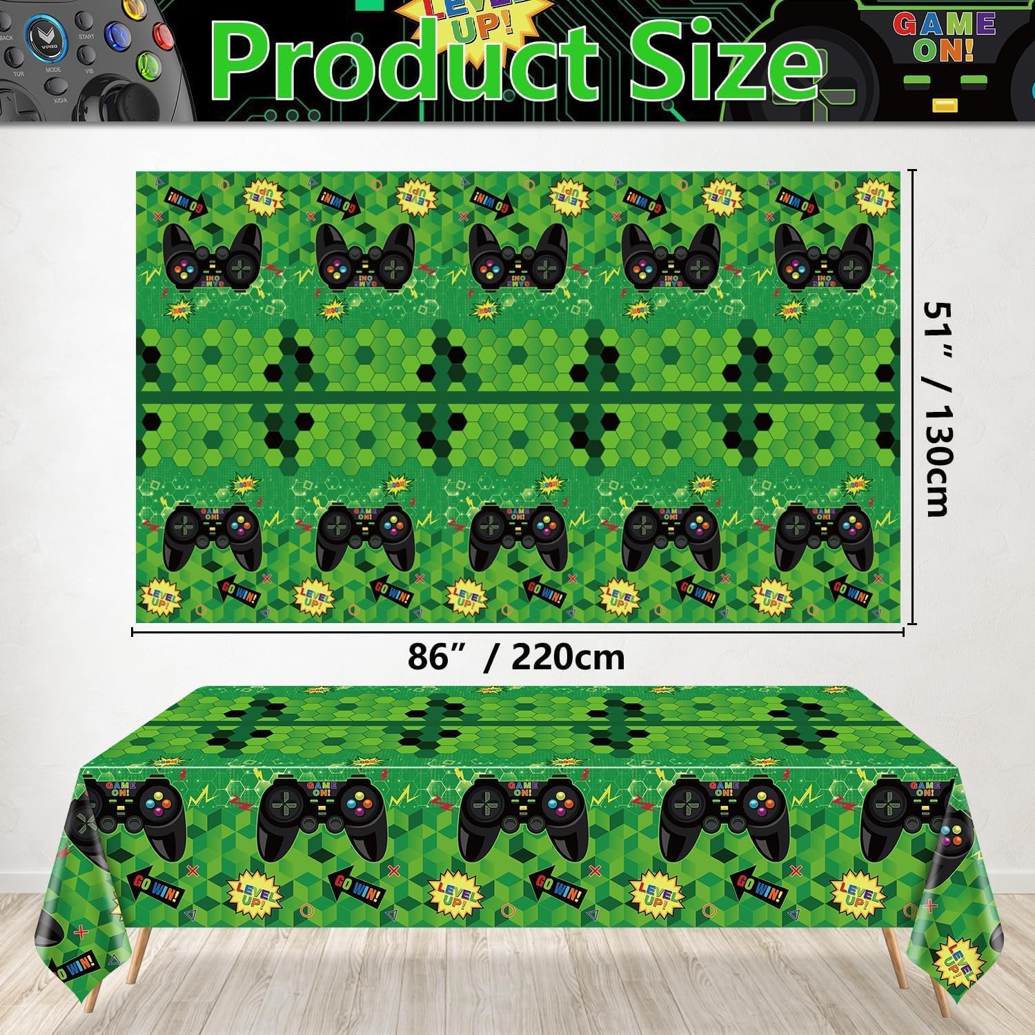 4 Pcs Video Game Party Tablecloths 51x86