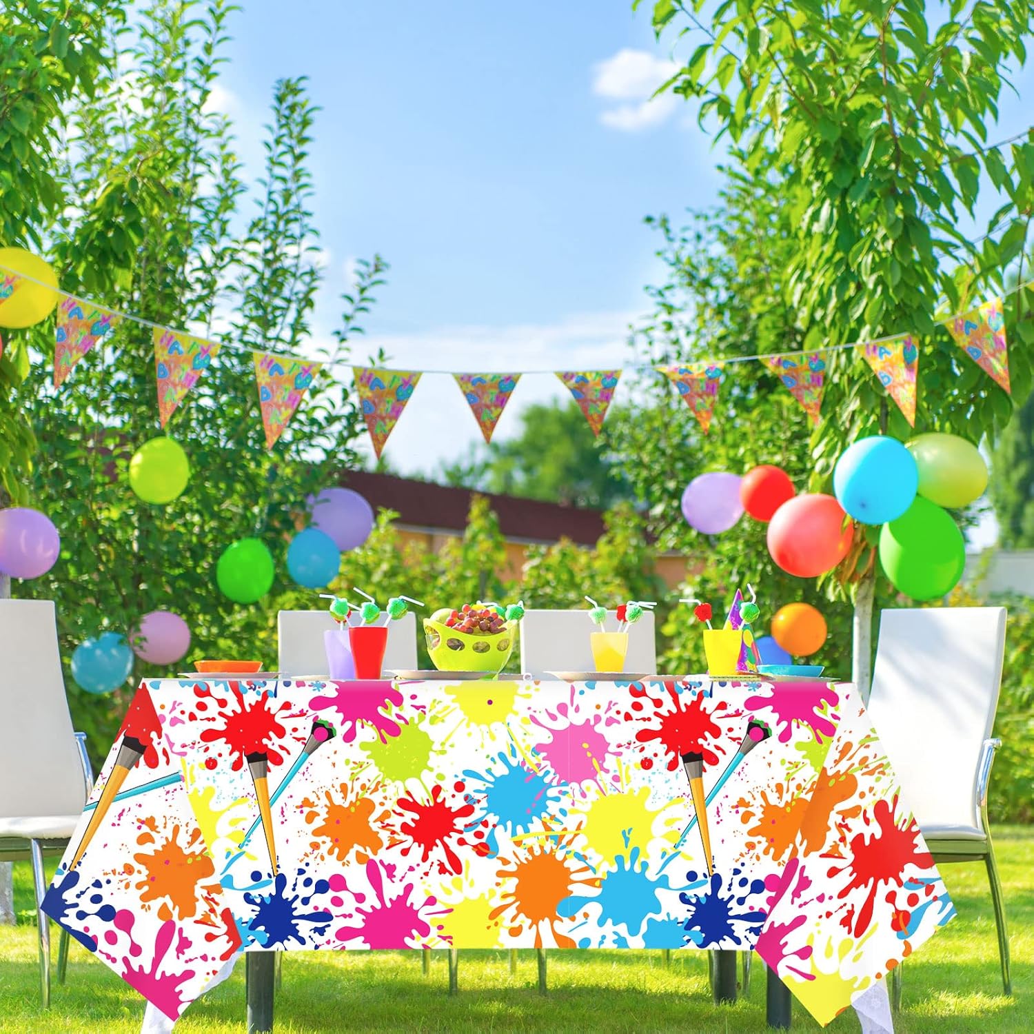 GISGFIM 3 Pcs Art Paint Tablecloths for Kids