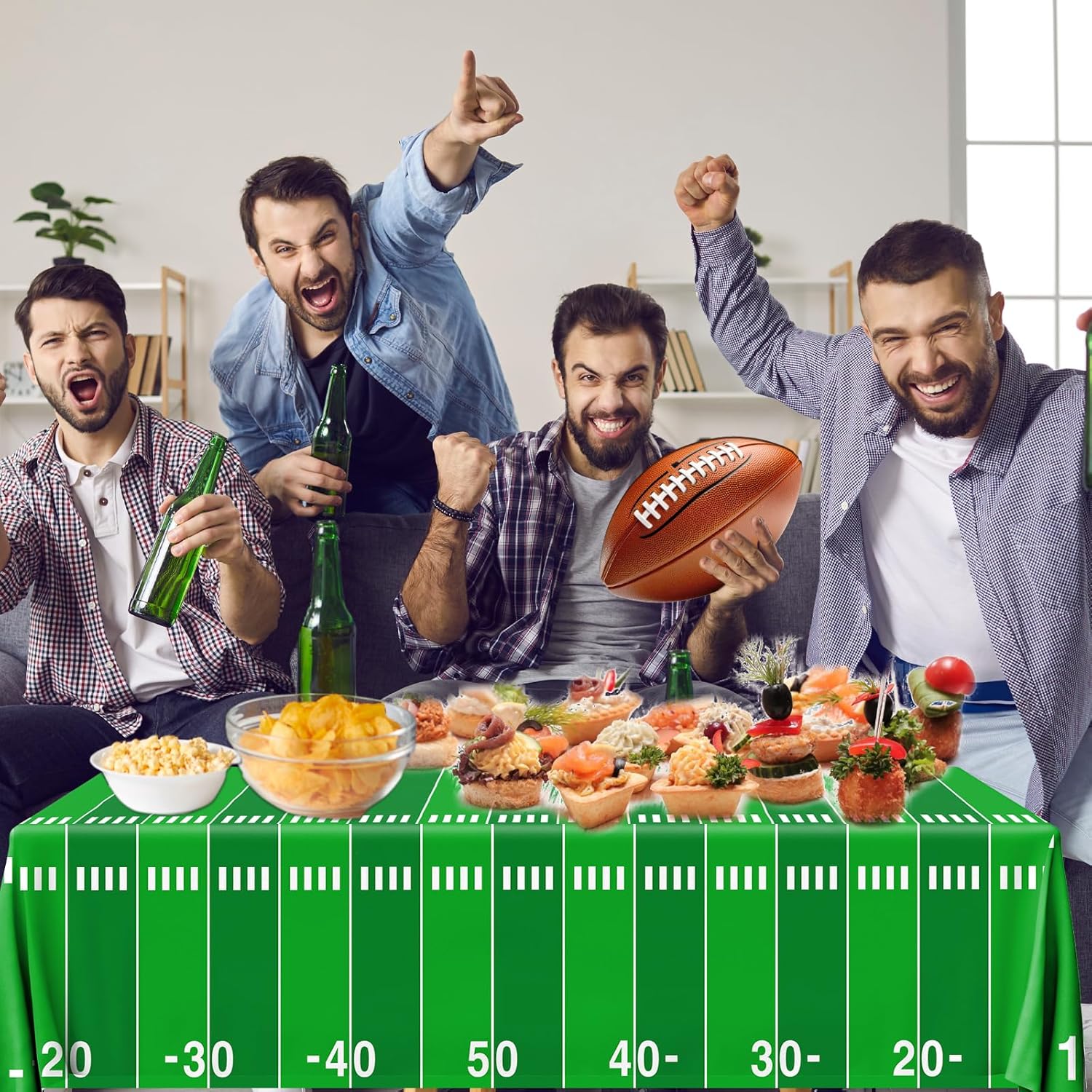 Juweked 3Pcs Football Tablecloth for Football Parties
