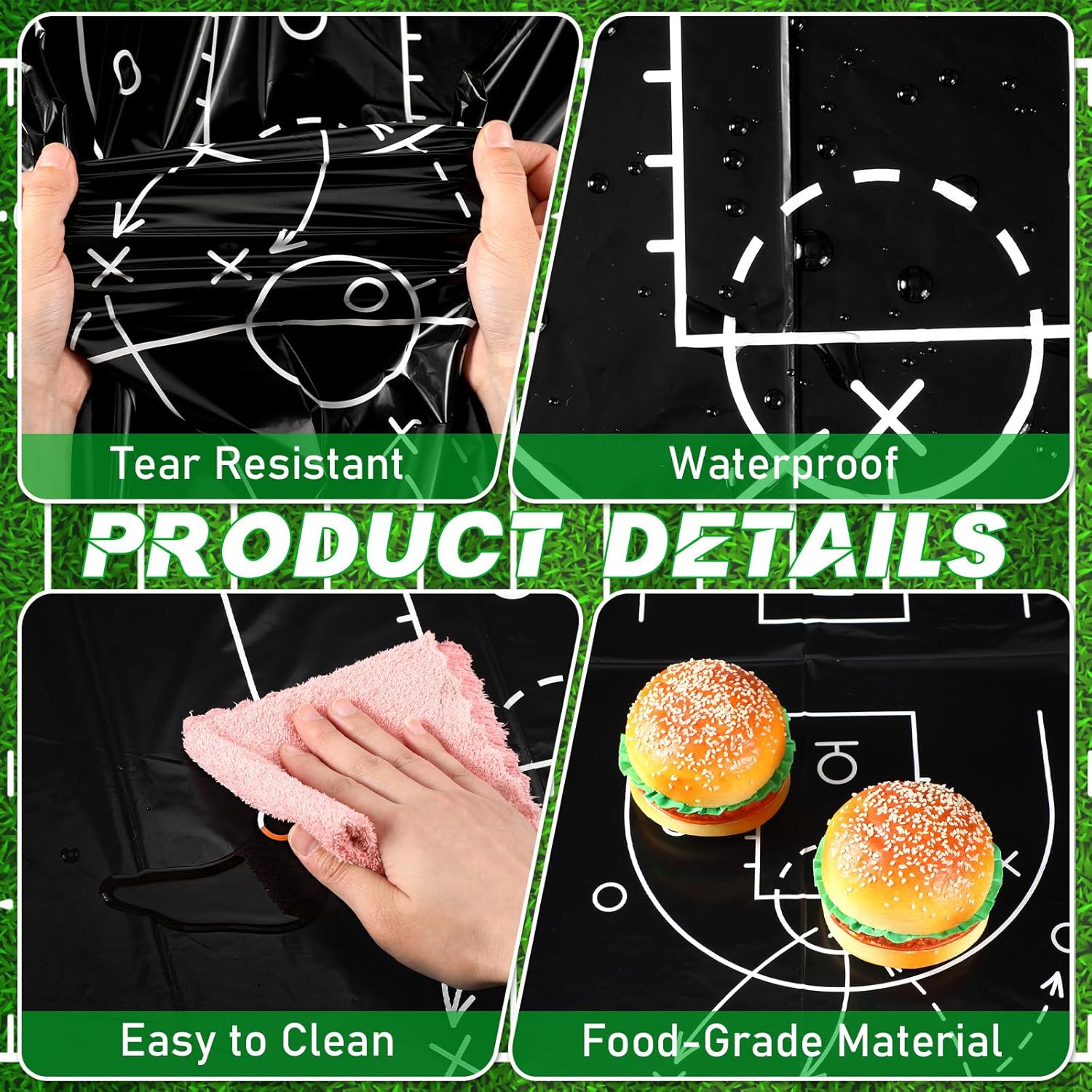 4 Pcs Basketball Theme Tablecloths for Parties