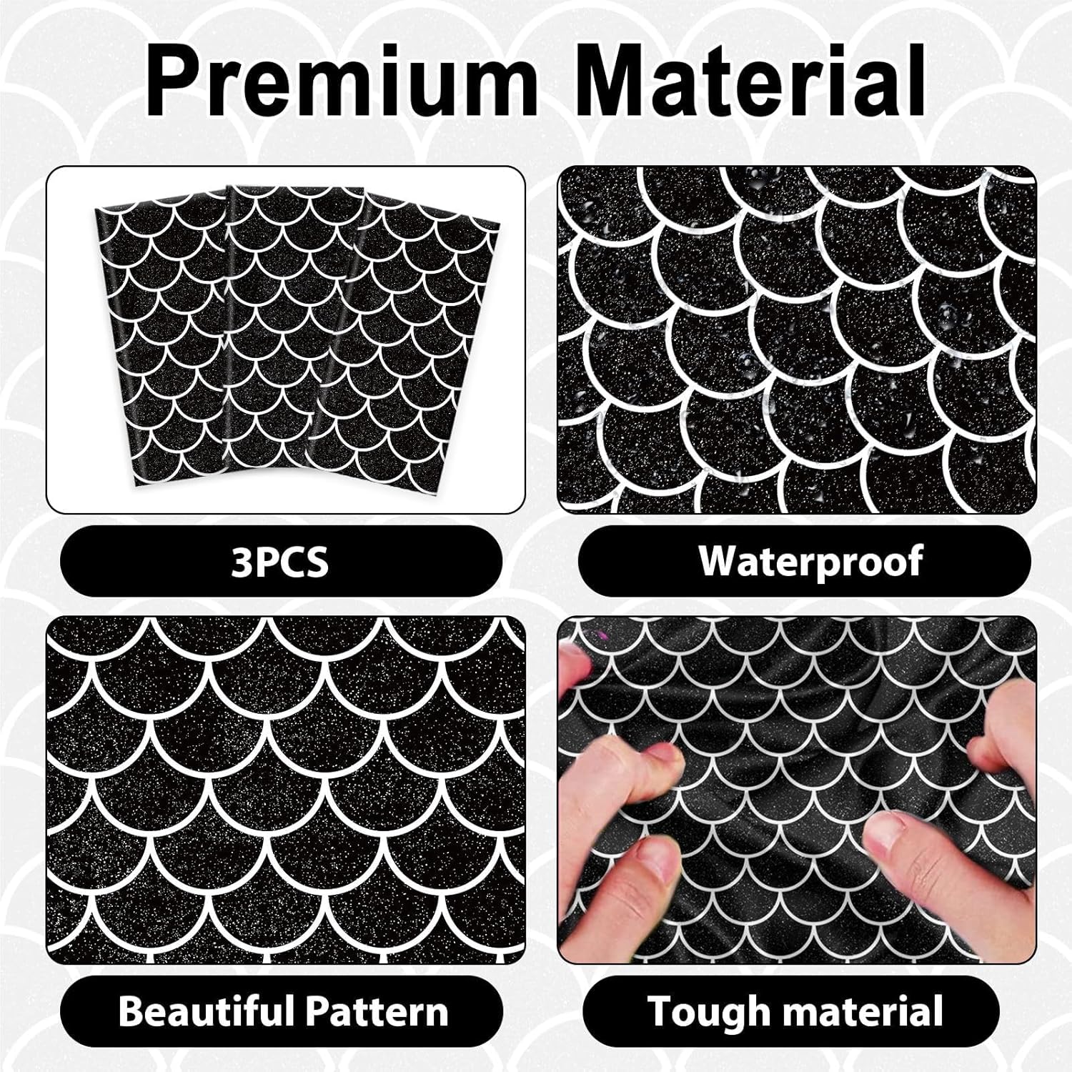 3 Pack Black Dragon Tablecloth for Birthday Party Decorations