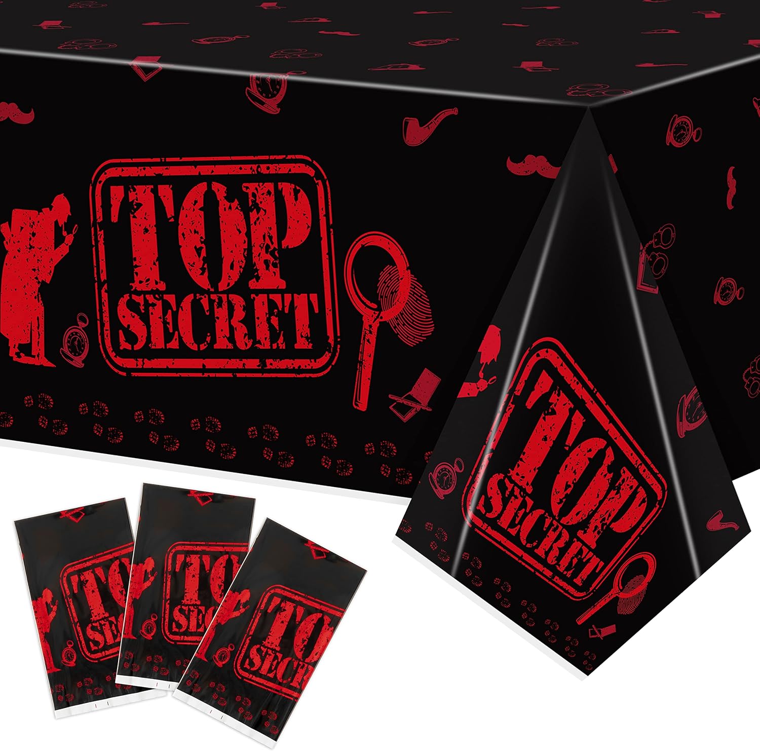 3PCS Spy Party Tablecloths for Kids Birthday Decor