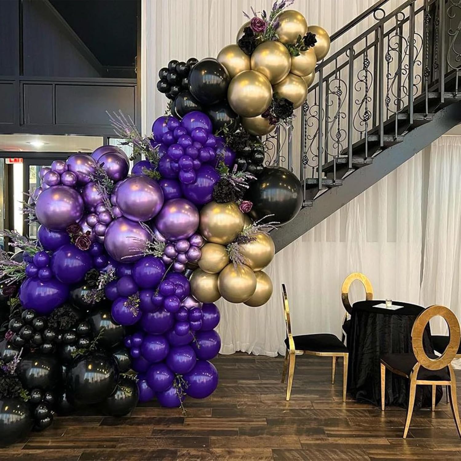 12 Inch Purple Black Balloons Party Decor Set
