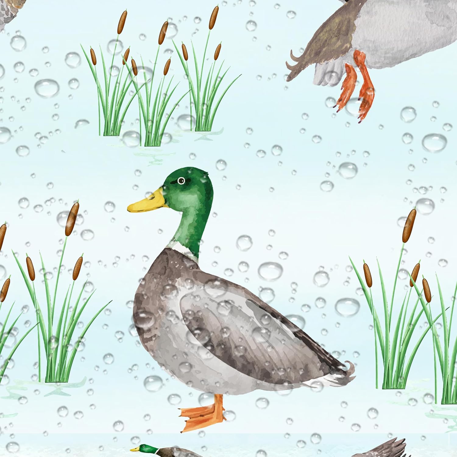 2pcs Mallard Duck Party Tablecloths 1st Birthday Decor