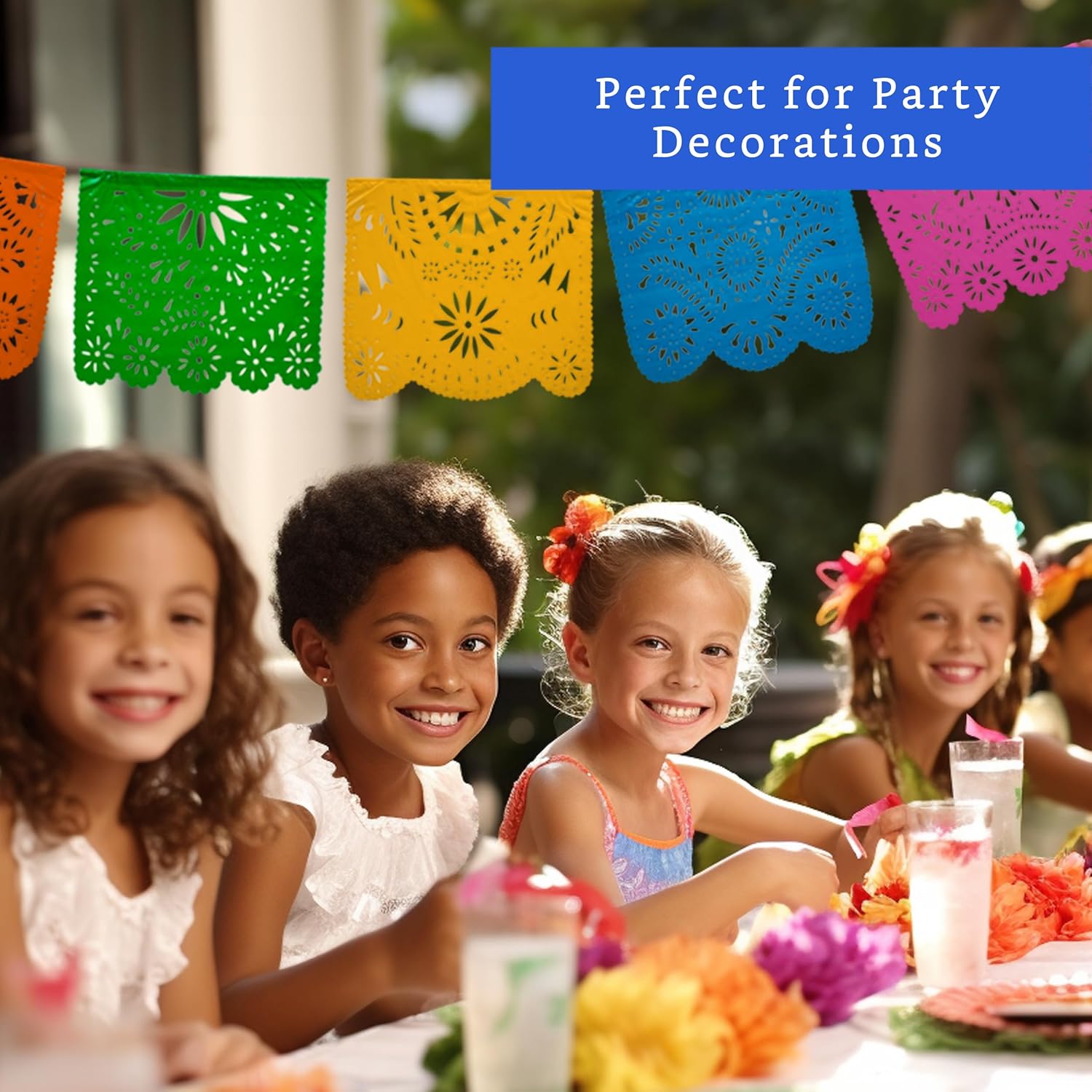 Mexican Party Banners 2 Pack with 10 Plastic Flags