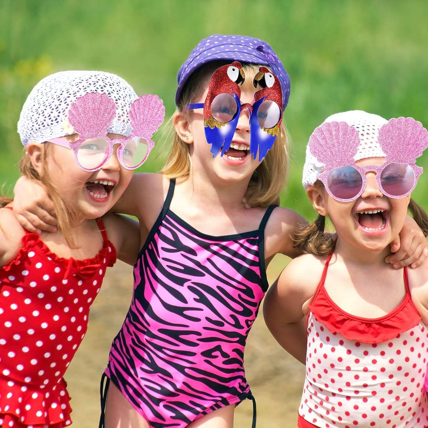 8 Pairs Luau Party Sunglasses for Beach Theme Events