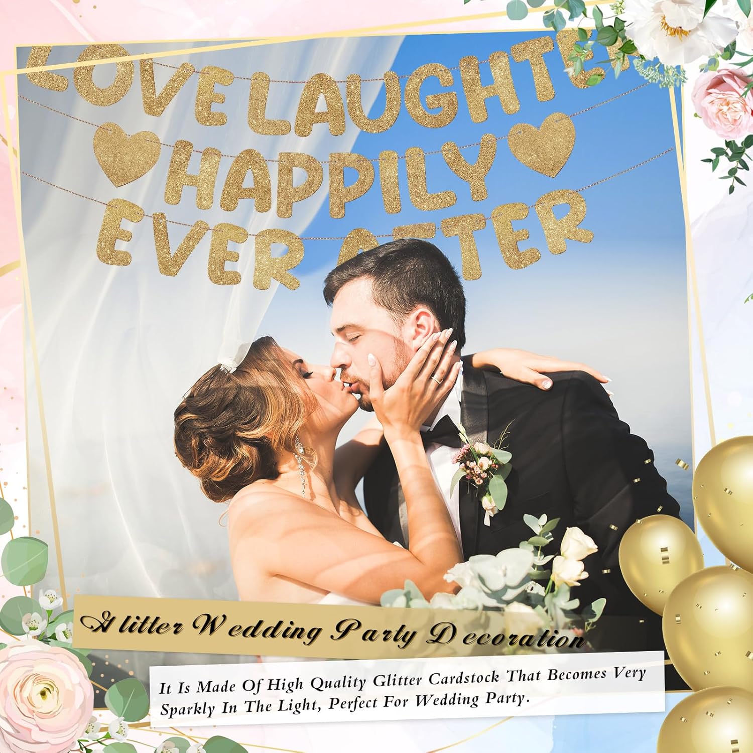 Breling Champagne Gold Bridal Shower Banner Set