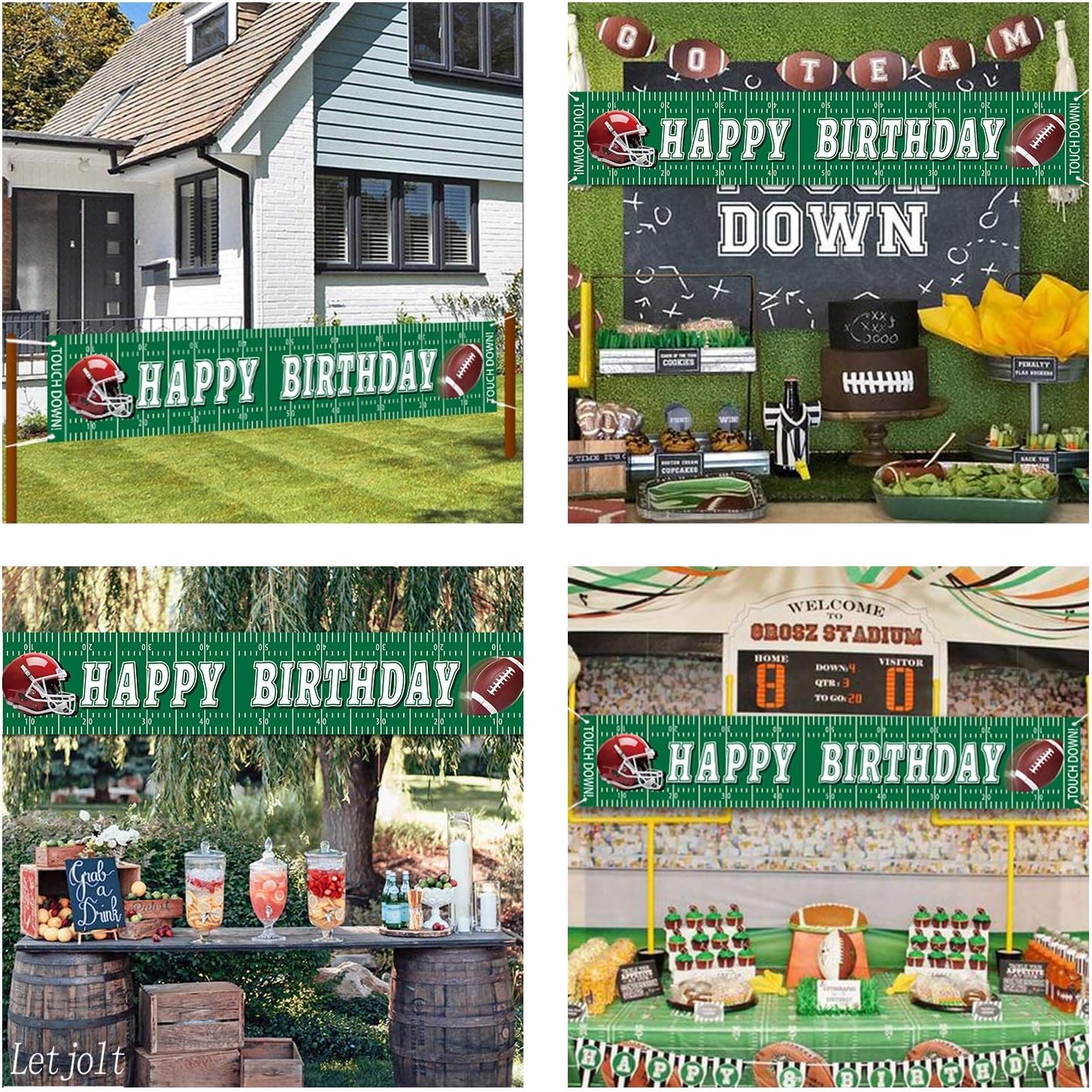 Happy Birthday Banner 6 Feet Football Decorations