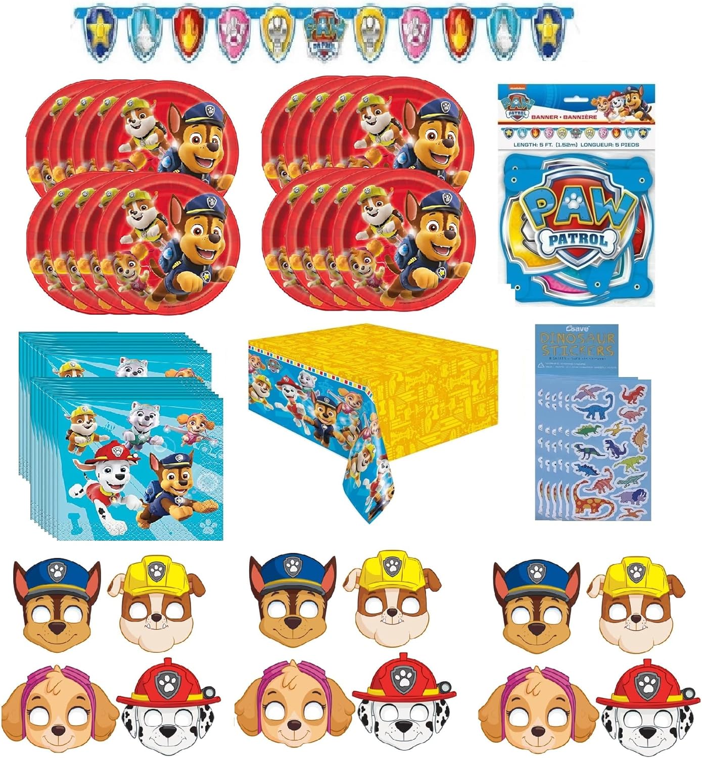 Paw Patrol Party Supplies Bundle for 16