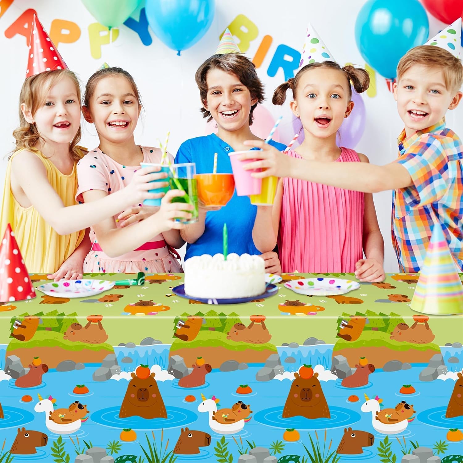 Capybara Party Tablecloths 3Pcs Birthday Decorations