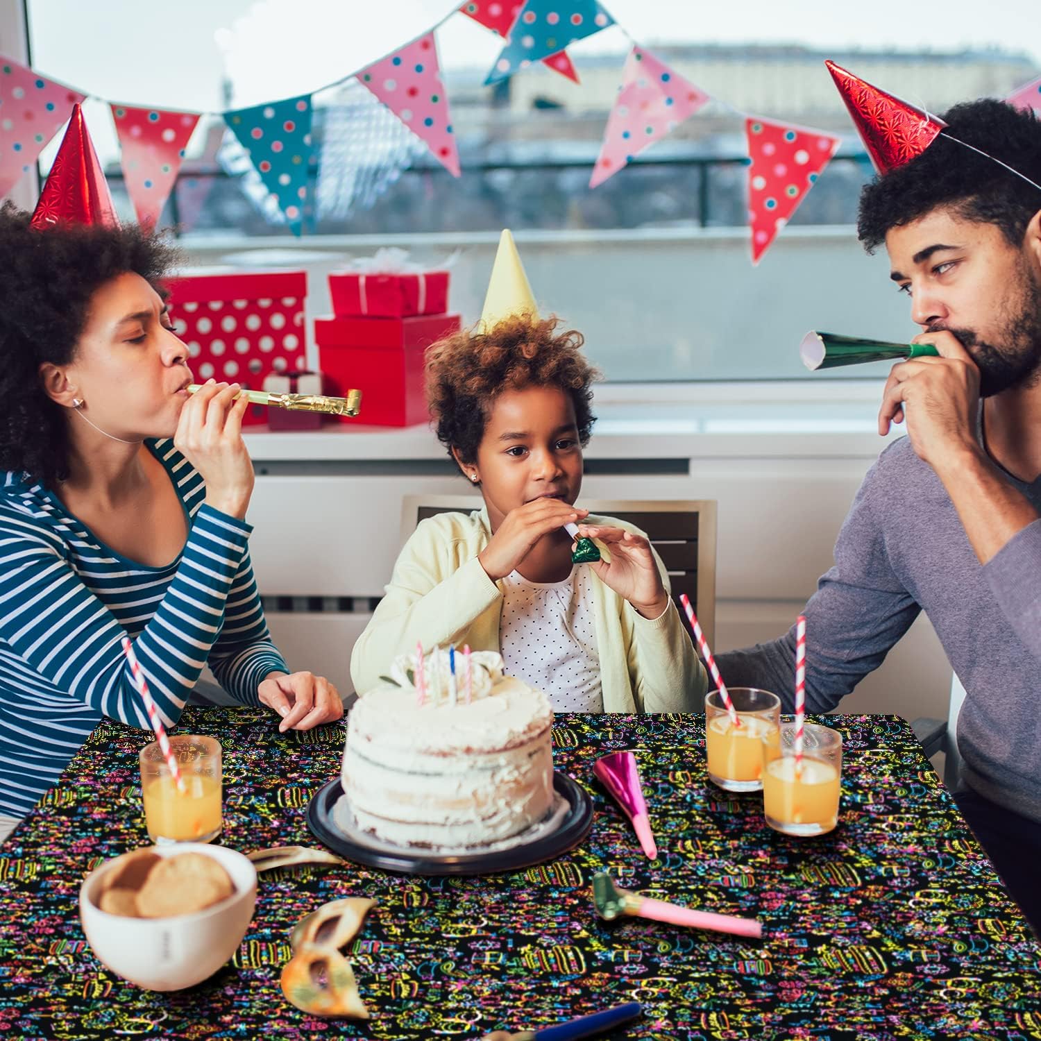 3 Pack Neon Birthday Party Table Cover Supplies