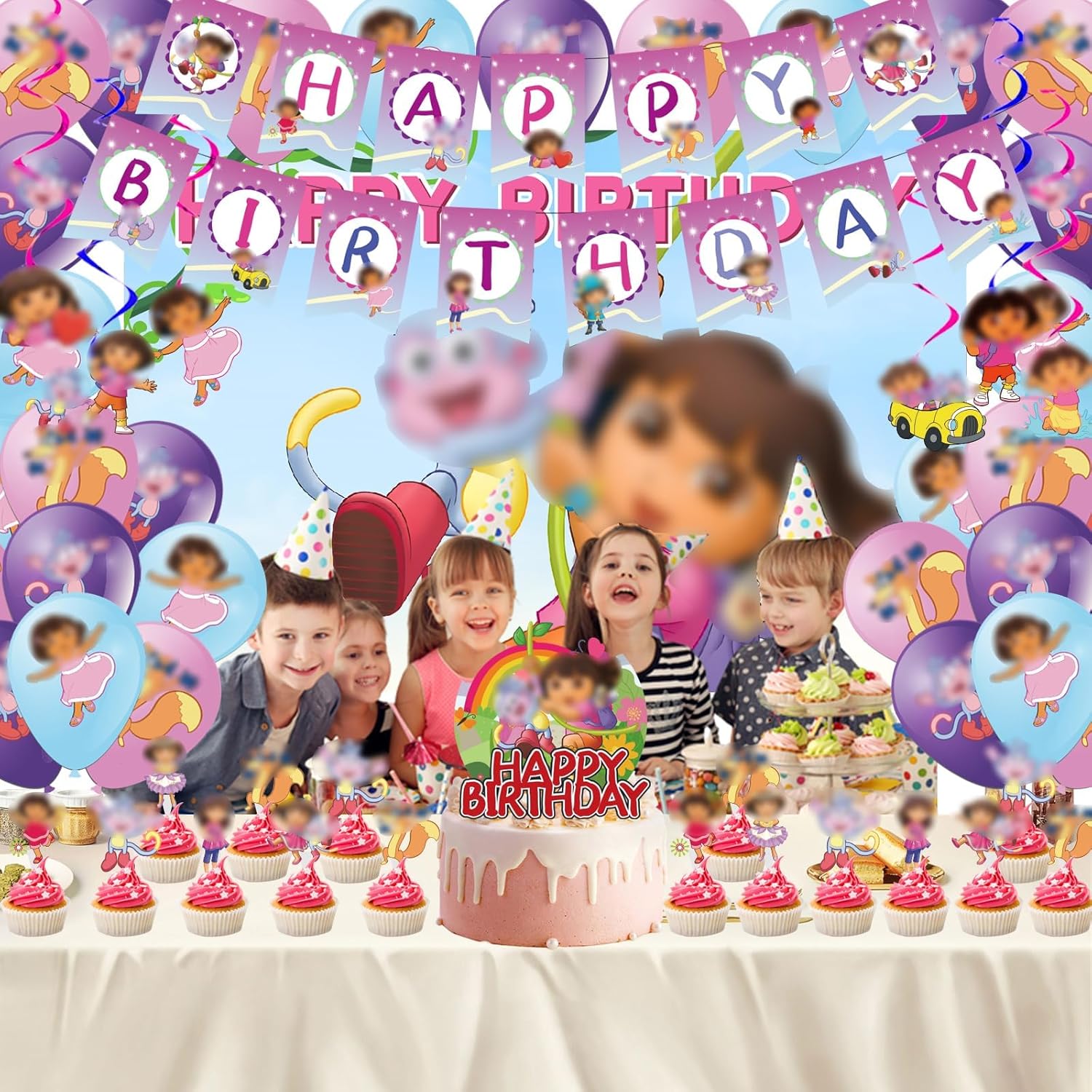 107Pcs Adventurer Theme Birthday Party Decoration Set