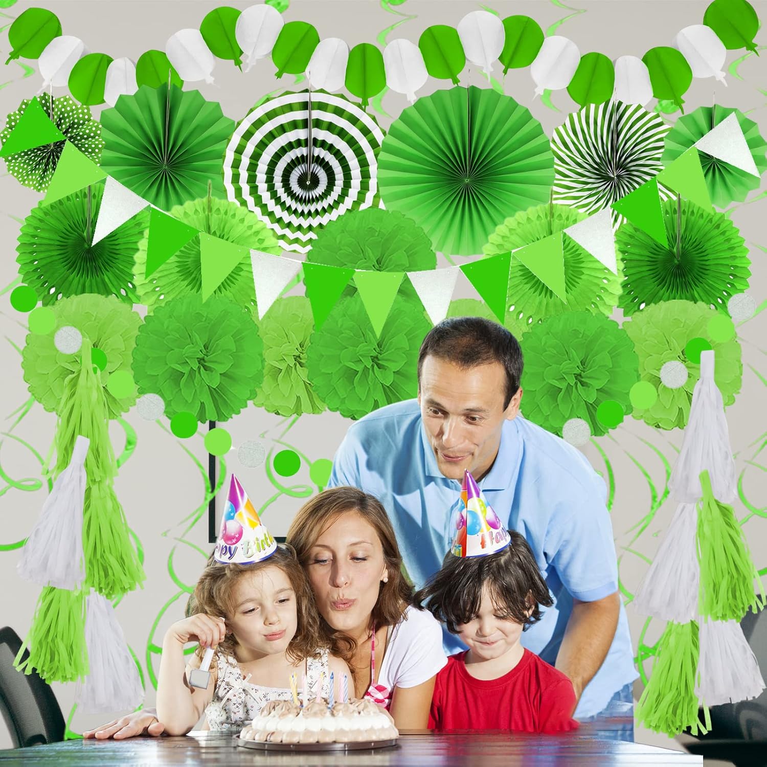 ZERODECO Green and Light Green Party Decorations