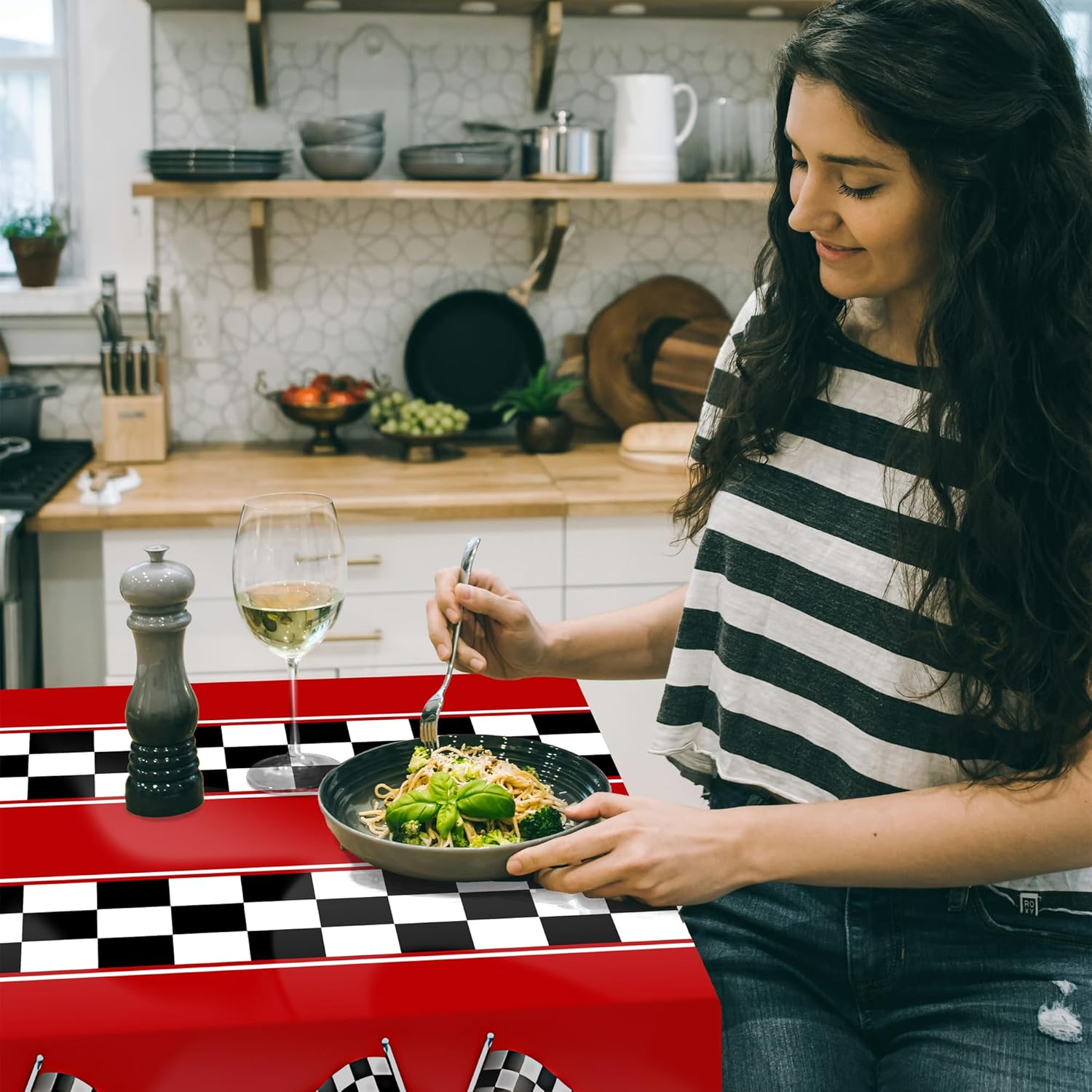 3 Pack Checkered Race Car Tablecloths for Birthday Parties