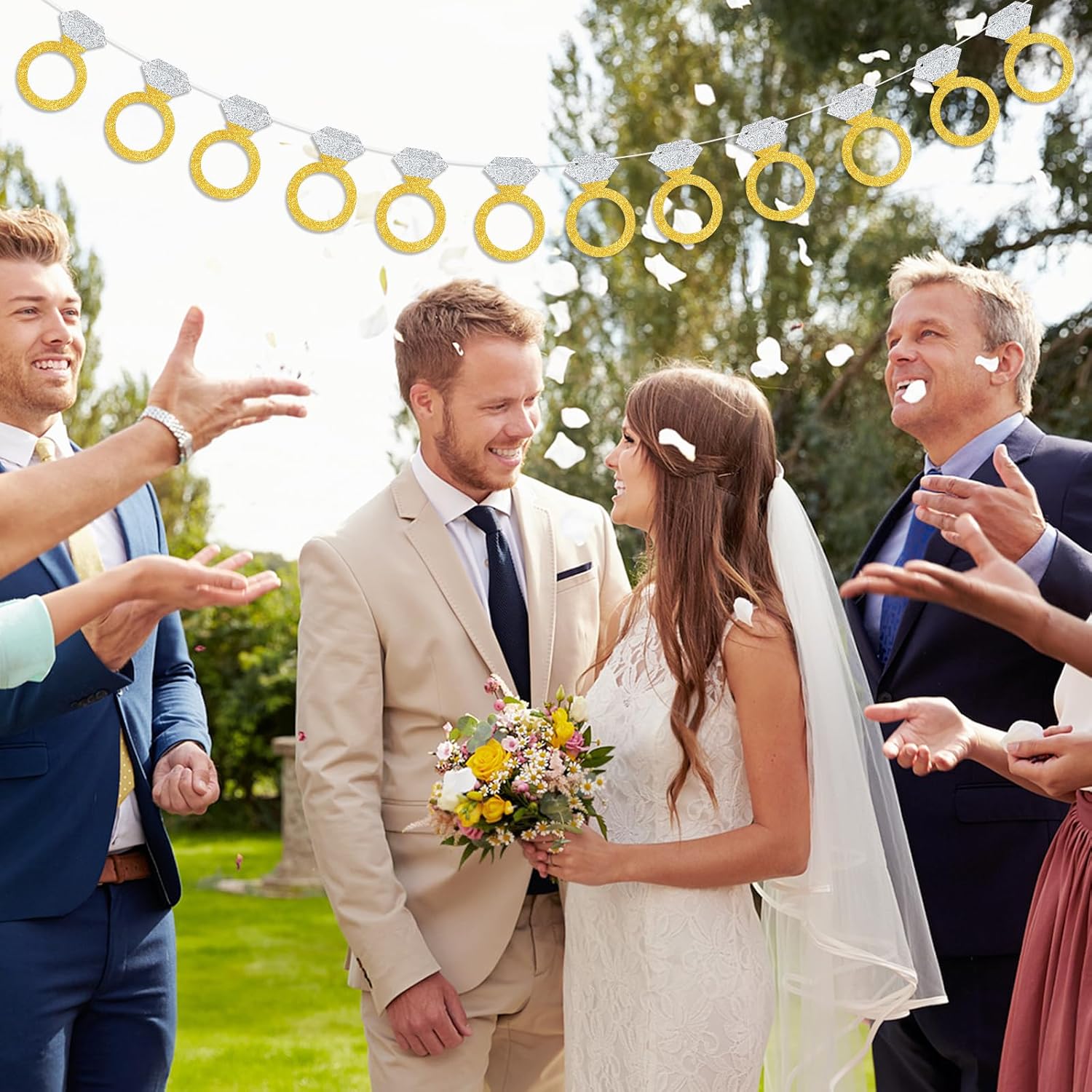 Diamond Ring Garland Bachelorette Party Banner Engagement Decor