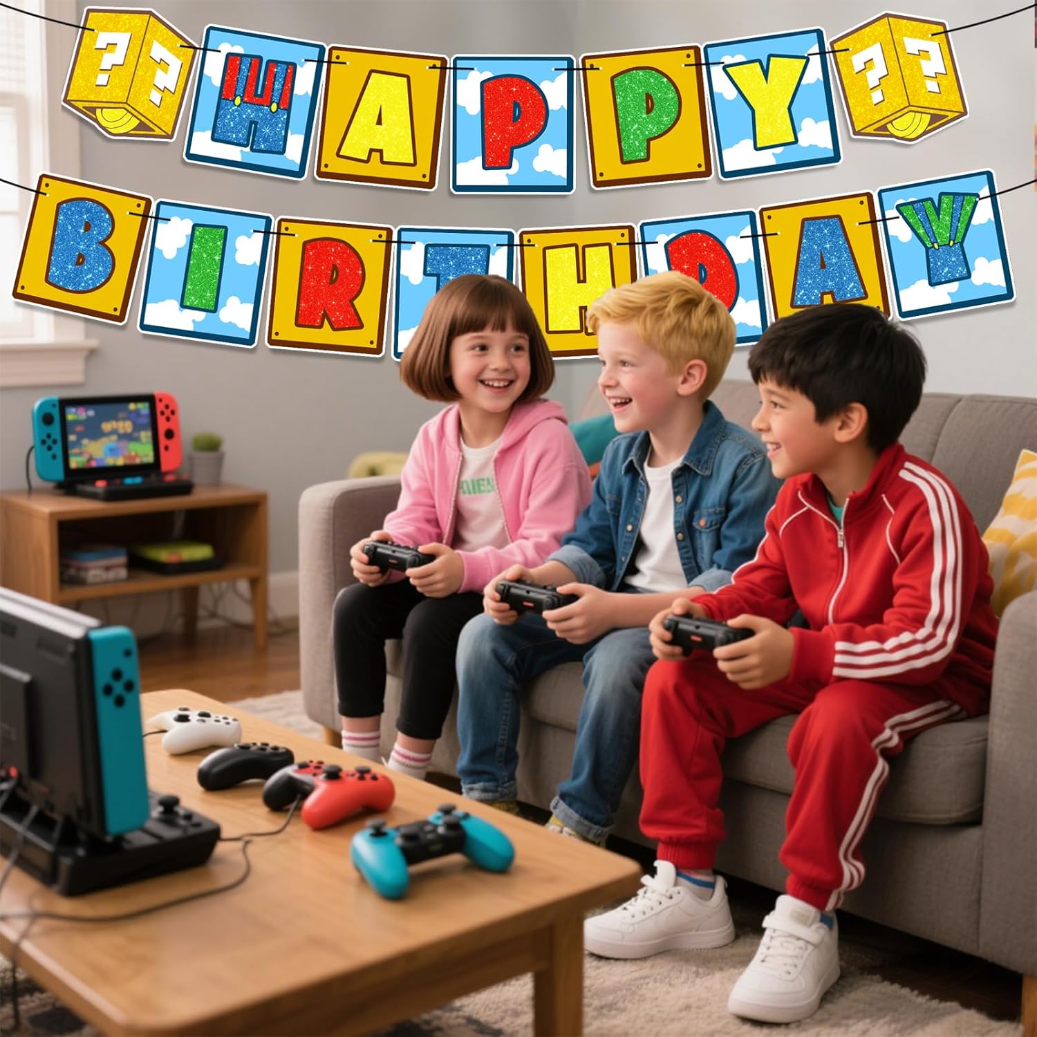 Pre-Strung Game Bro Birthday Banner for Gaming Lovers