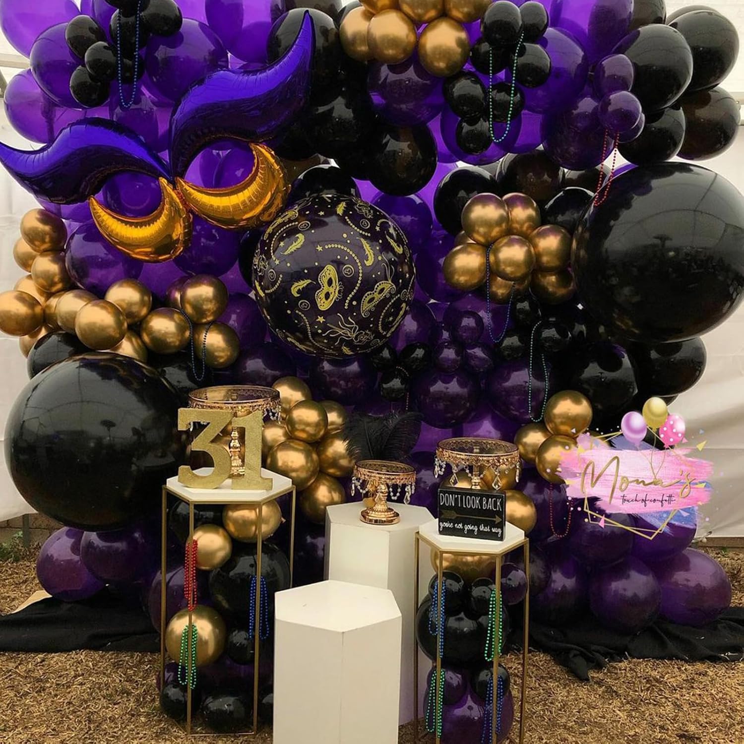 12 Inch Purple Black Balloons Party Decor Set