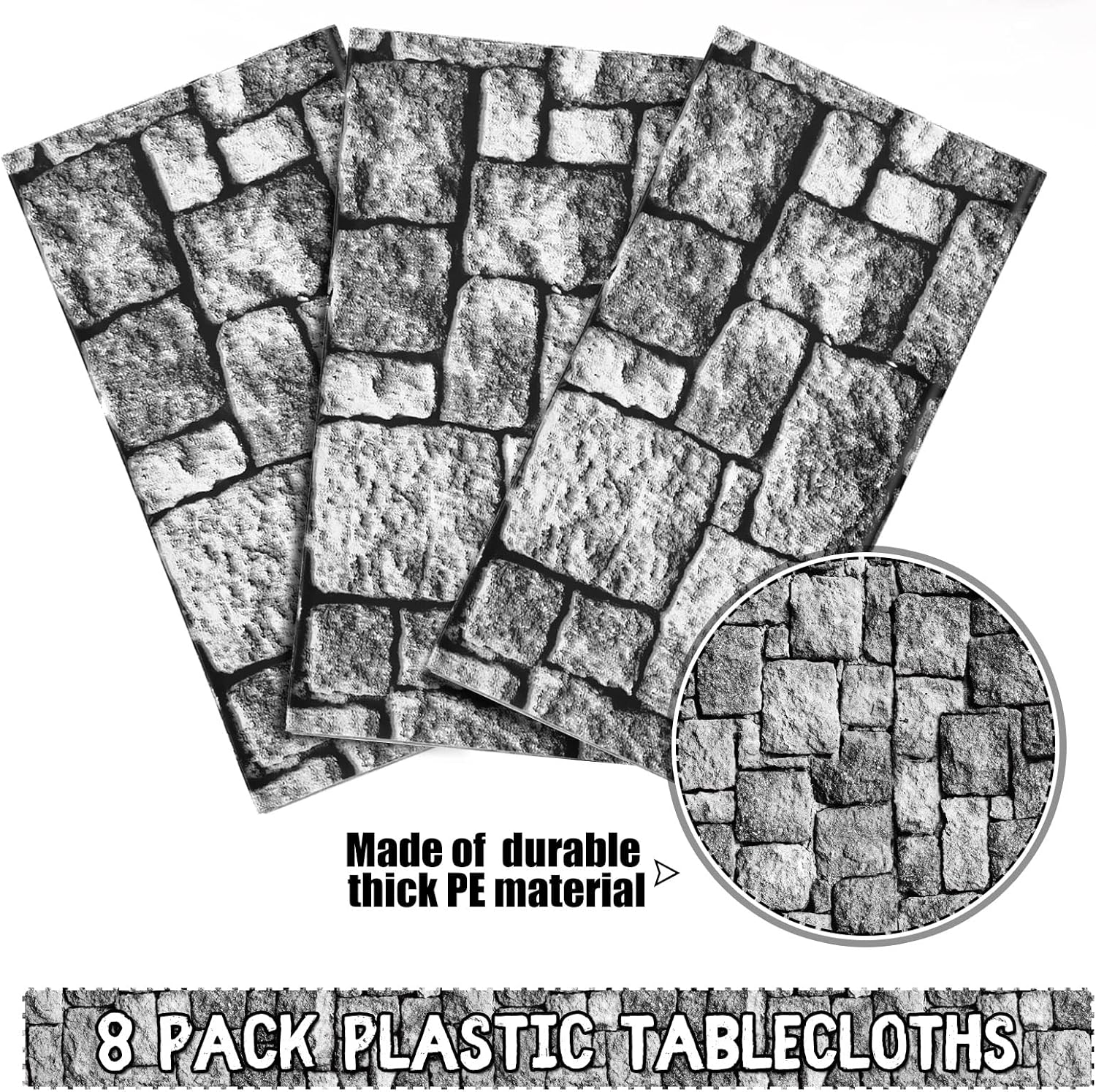 Irenare Stone Wall Tablecloths 8 Pack 108x54 Inch