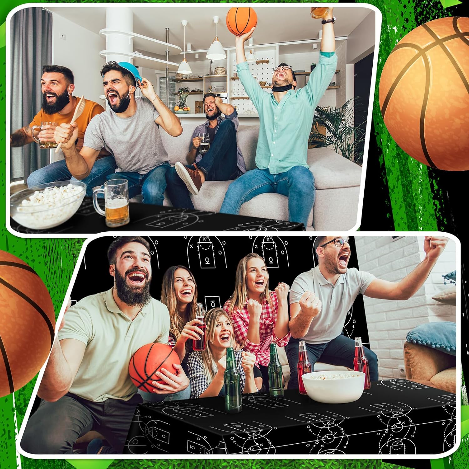 4 Pcs Basketball Theme Tablecloths for Parties