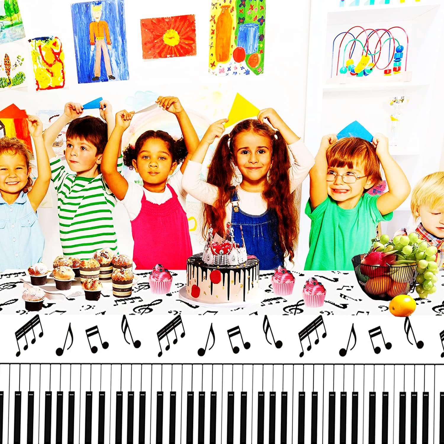 3 Pcs Music Notes Tablecloth 54x108 Music Party Decor