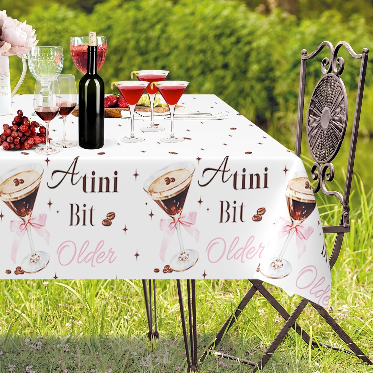 3Pcs Espresso Martini Tablecloths 54 x 108 Inch