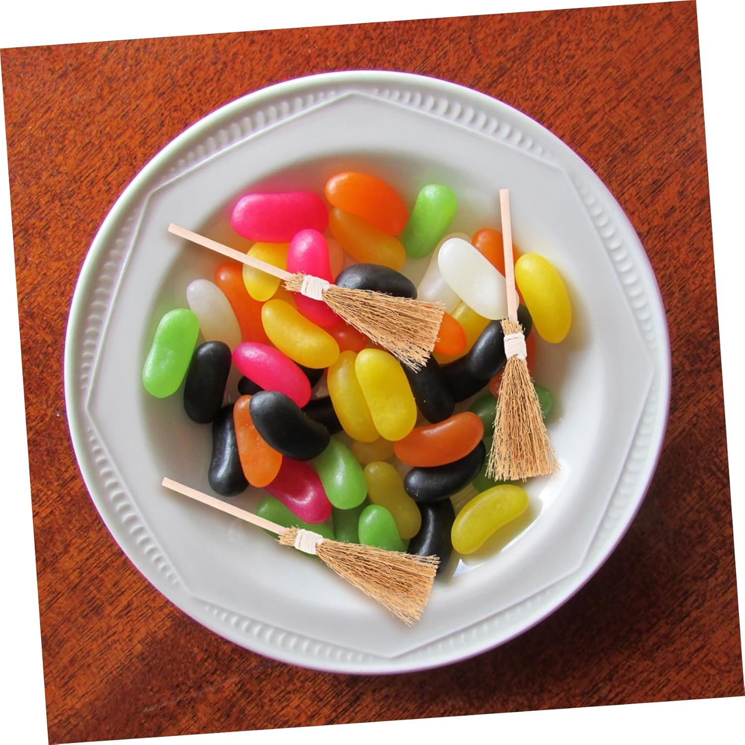 PRETYZOOM 10Pcs Mini Witch Brooms for Halloween Decor