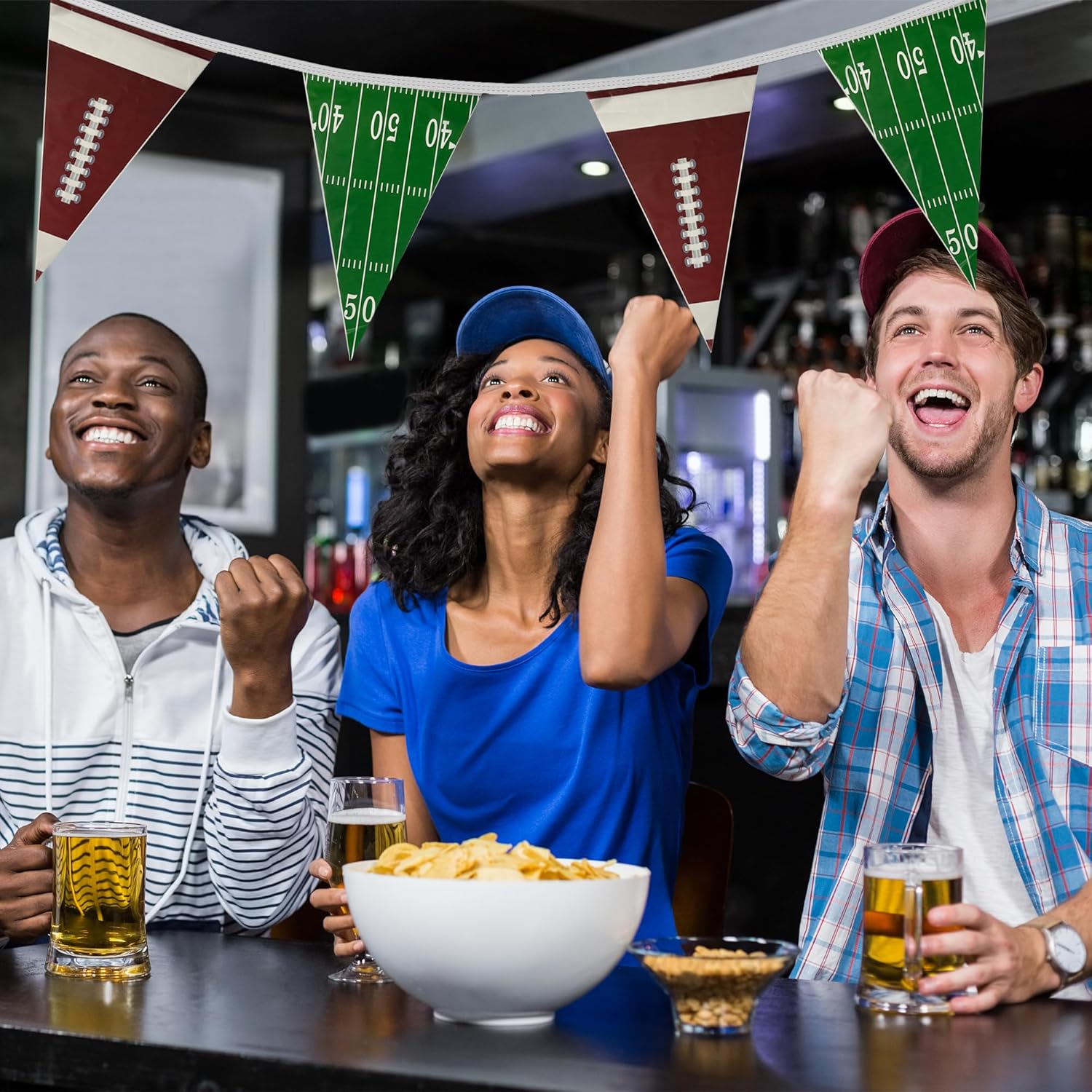 100 Feet Football Pennant Banner Flags for Parties