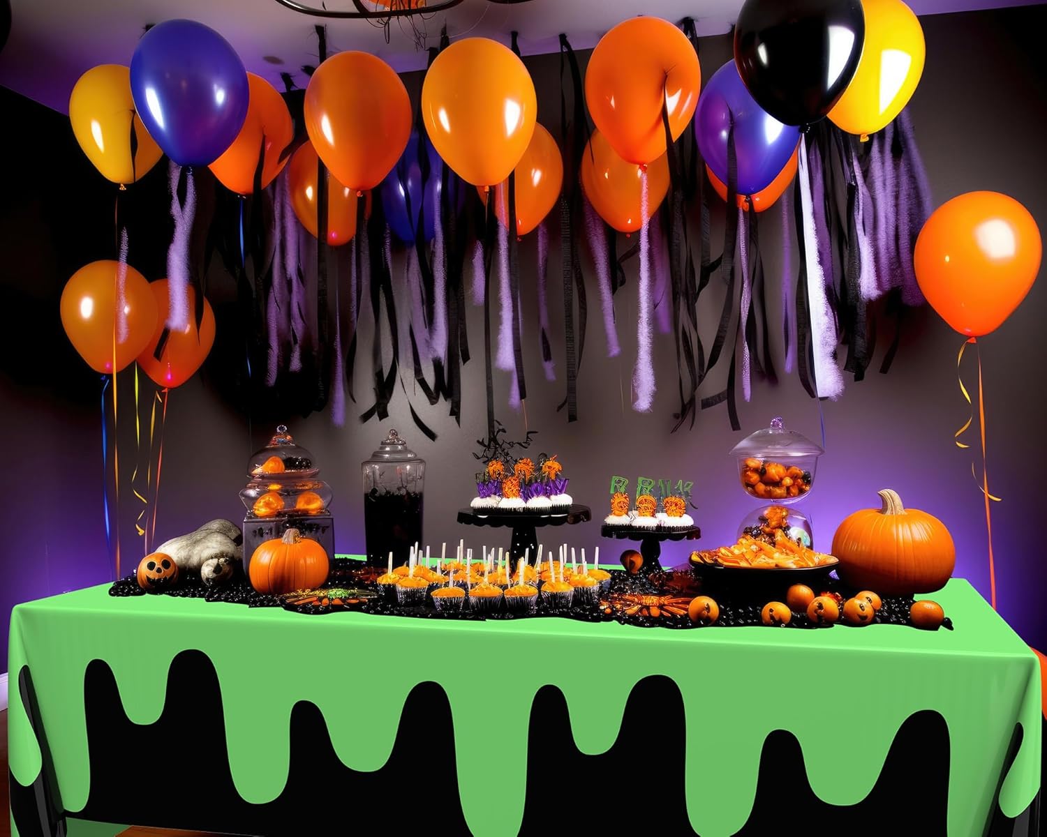 3 Pcs Ghost Themed Tablecloths 54x108 Inch Waterproof for Birthday Parties