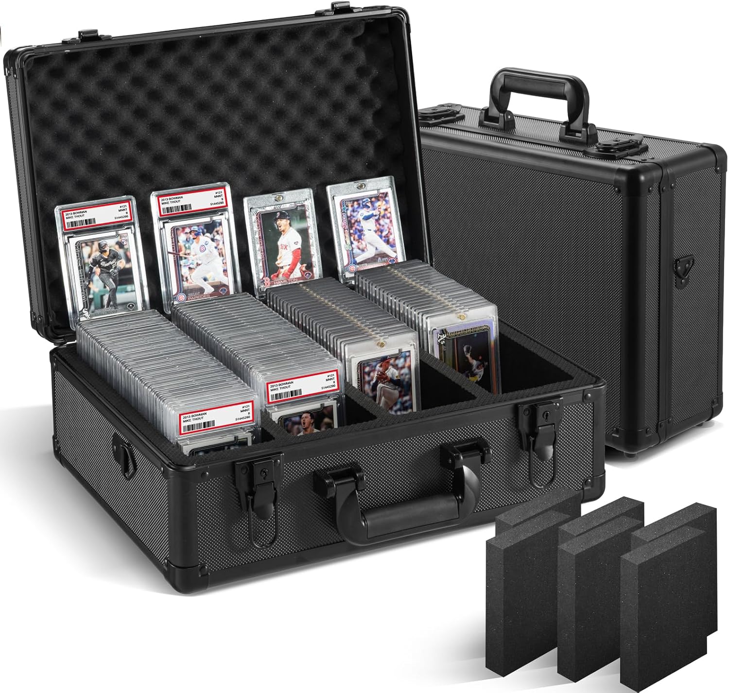 Vollicaifit Graded Card Storage Box 4 Row Black Case