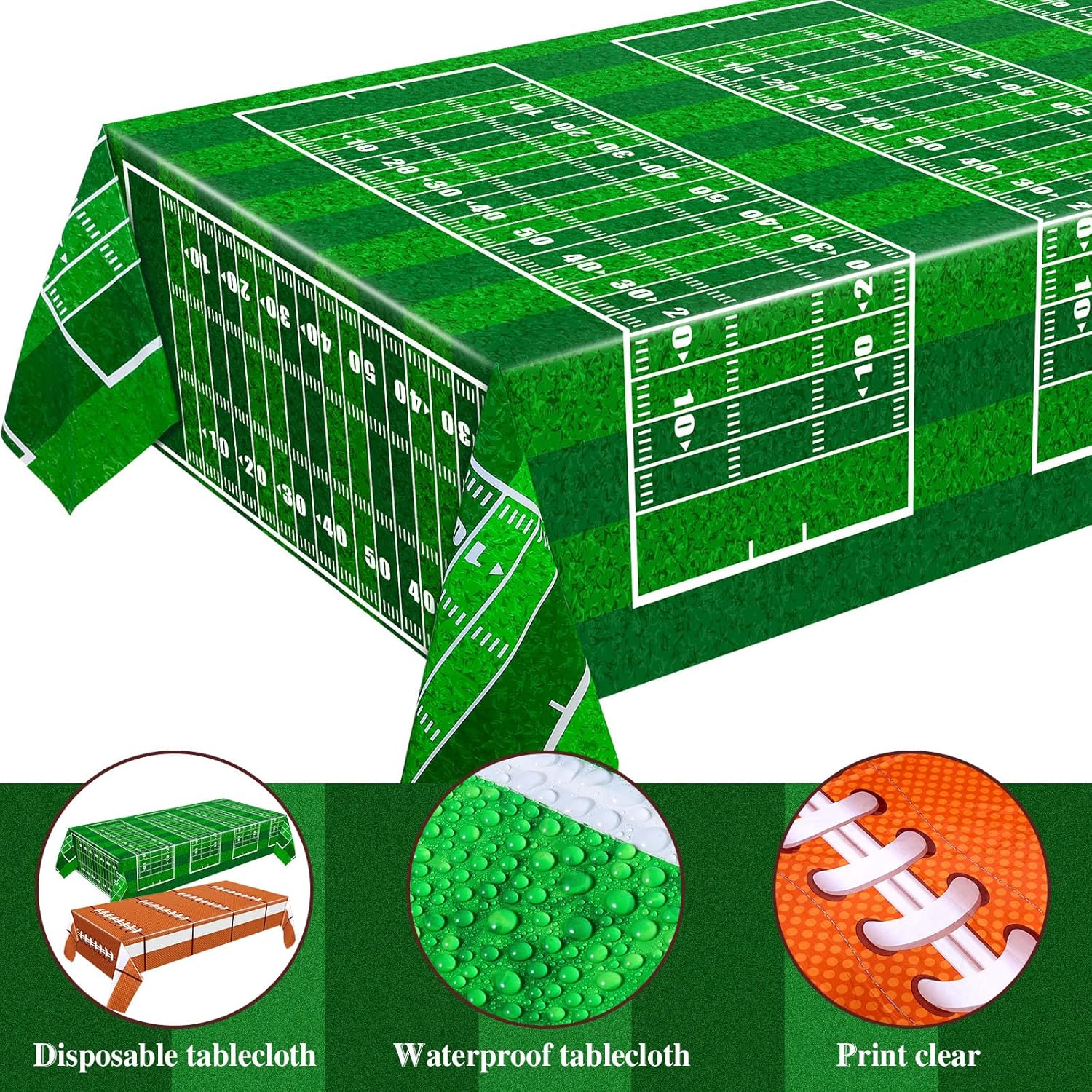 Mixweer Football Theme Tablecloths 54x108in