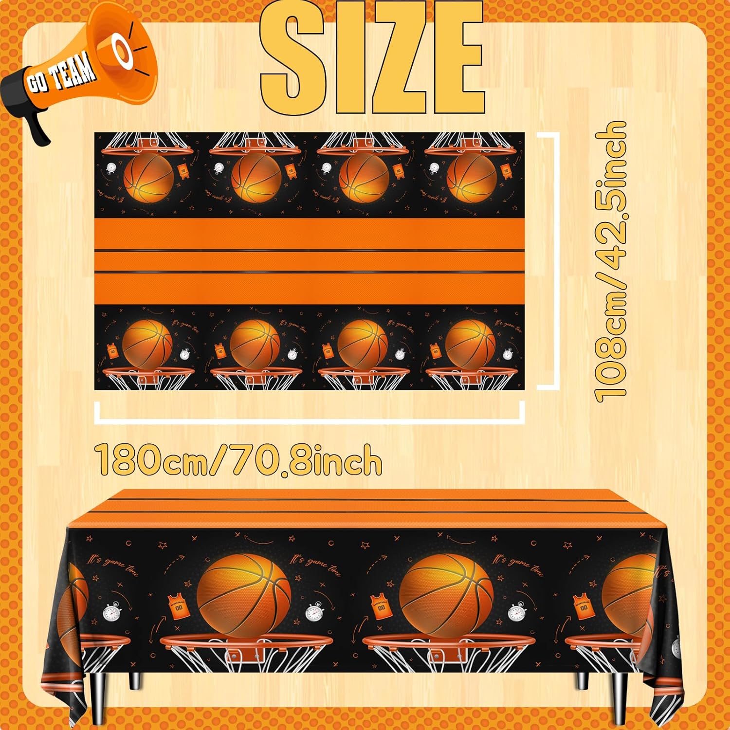 CMUSKO Basketball Tablecloth 3pcs Decorations