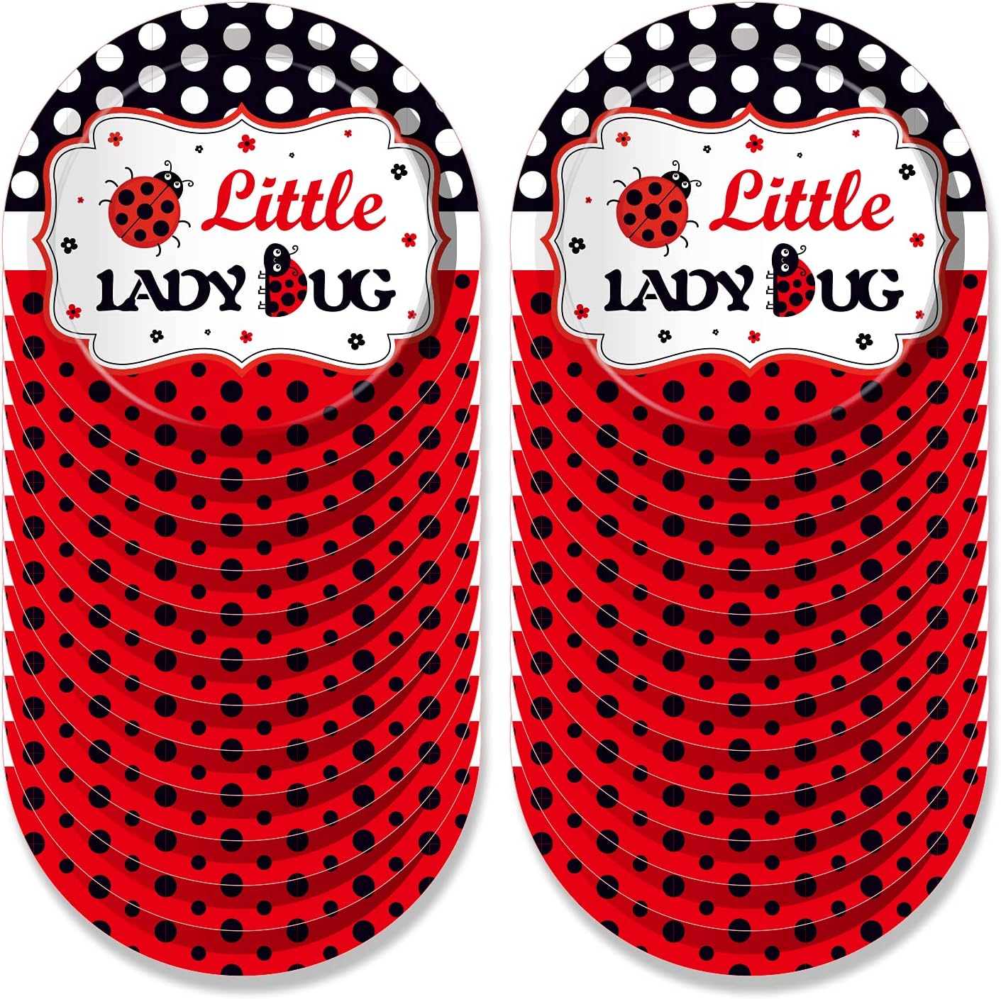 141 PCS Ladybug Birthday Party Supplies - Disposable Tableware for 16 Guests