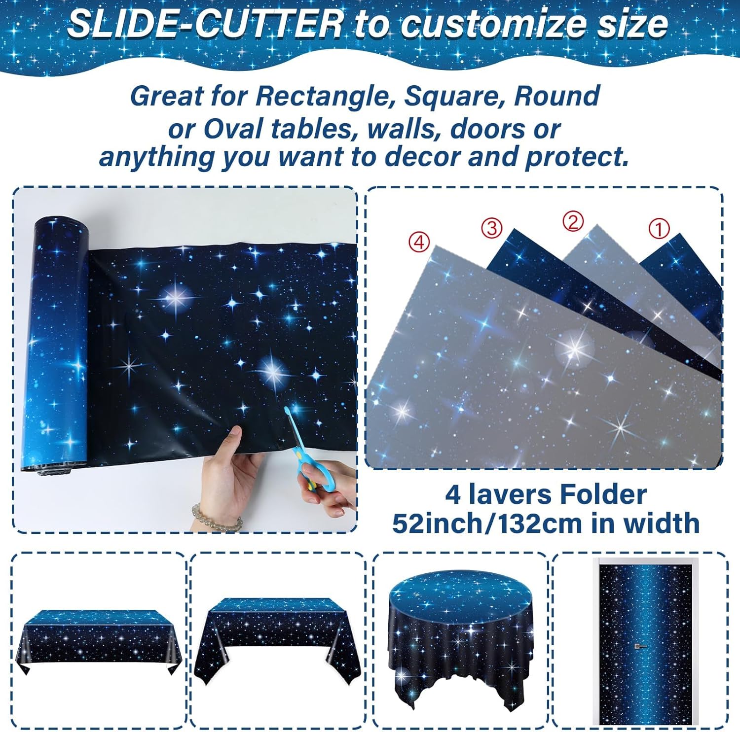 Space Galaxy Party Tablecloth Roll 1200x52