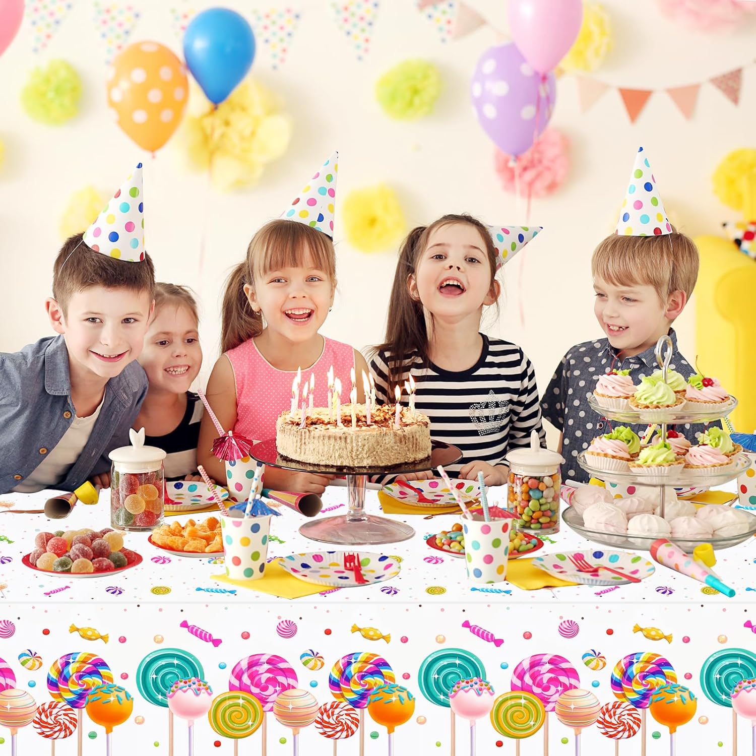 PHOGARY Candyland Tablecloth 51 x 87 for Birthday Party