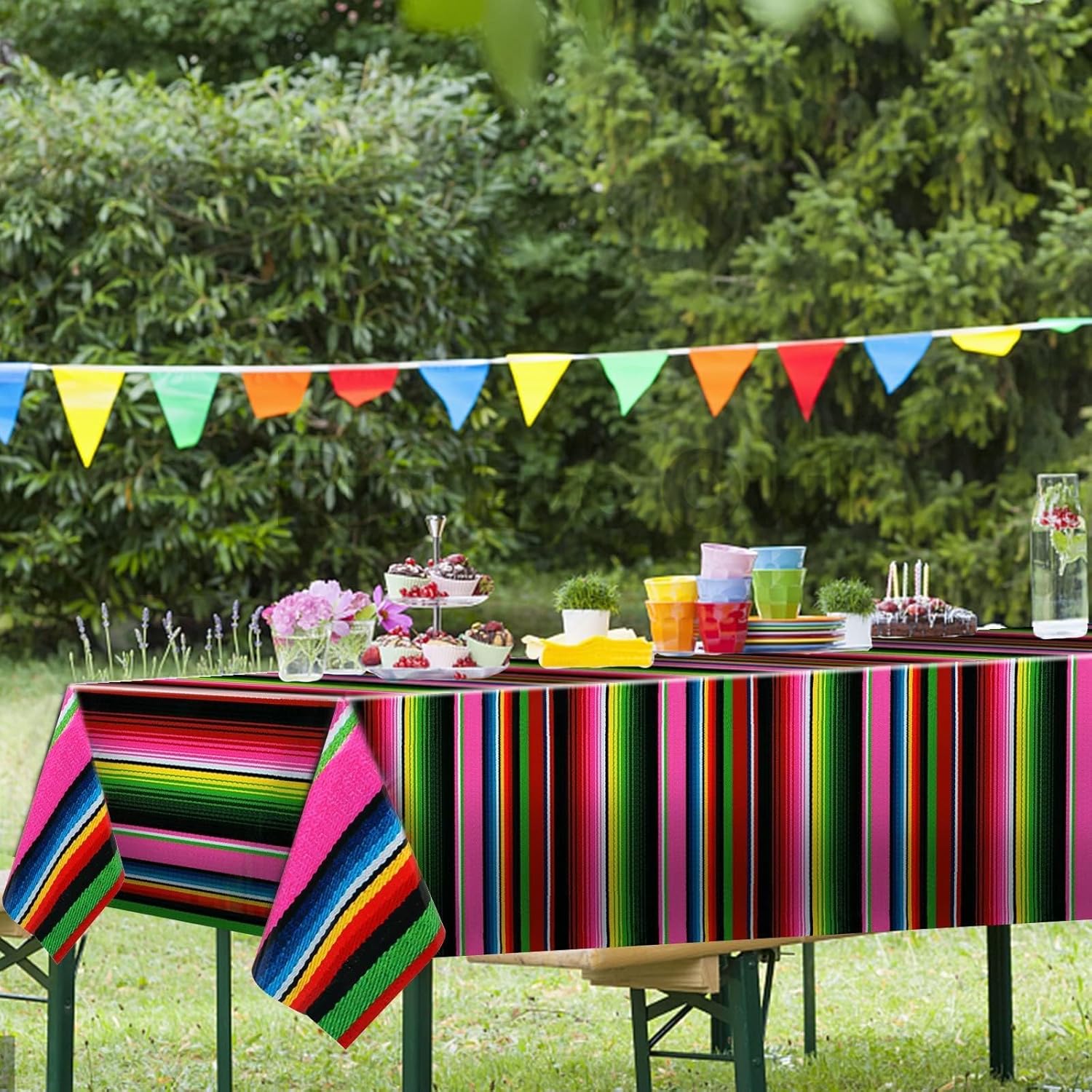 Mexican Fiesta Table Cover 3 Pcs Rectangle Party Decor