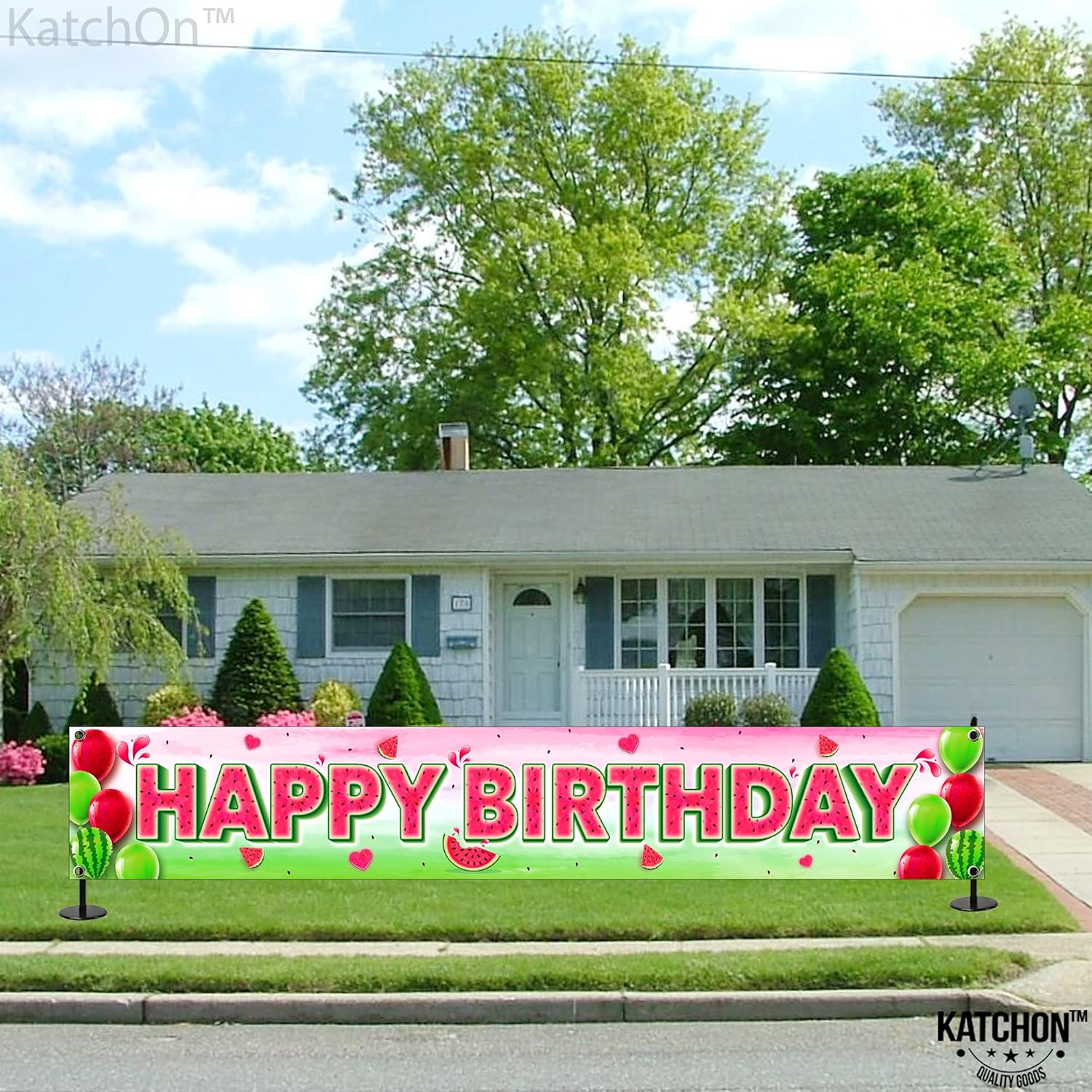 KatchOn XtraLarge Watermelon Birthday Banner 120x20 Inch