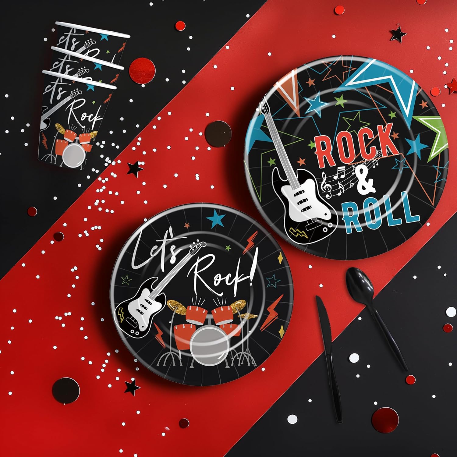 Rock And Roll Party Tableware Set for 24 Guests