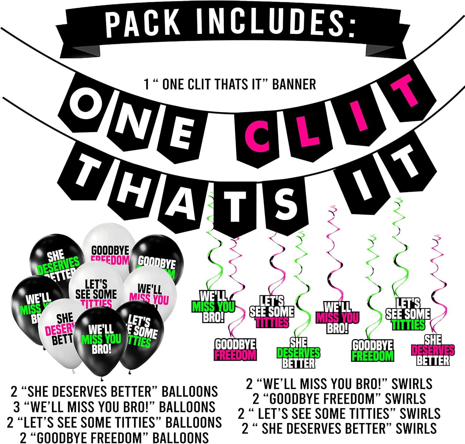 Sterling James Co Hilarious Bachelor Party Decorations Pack