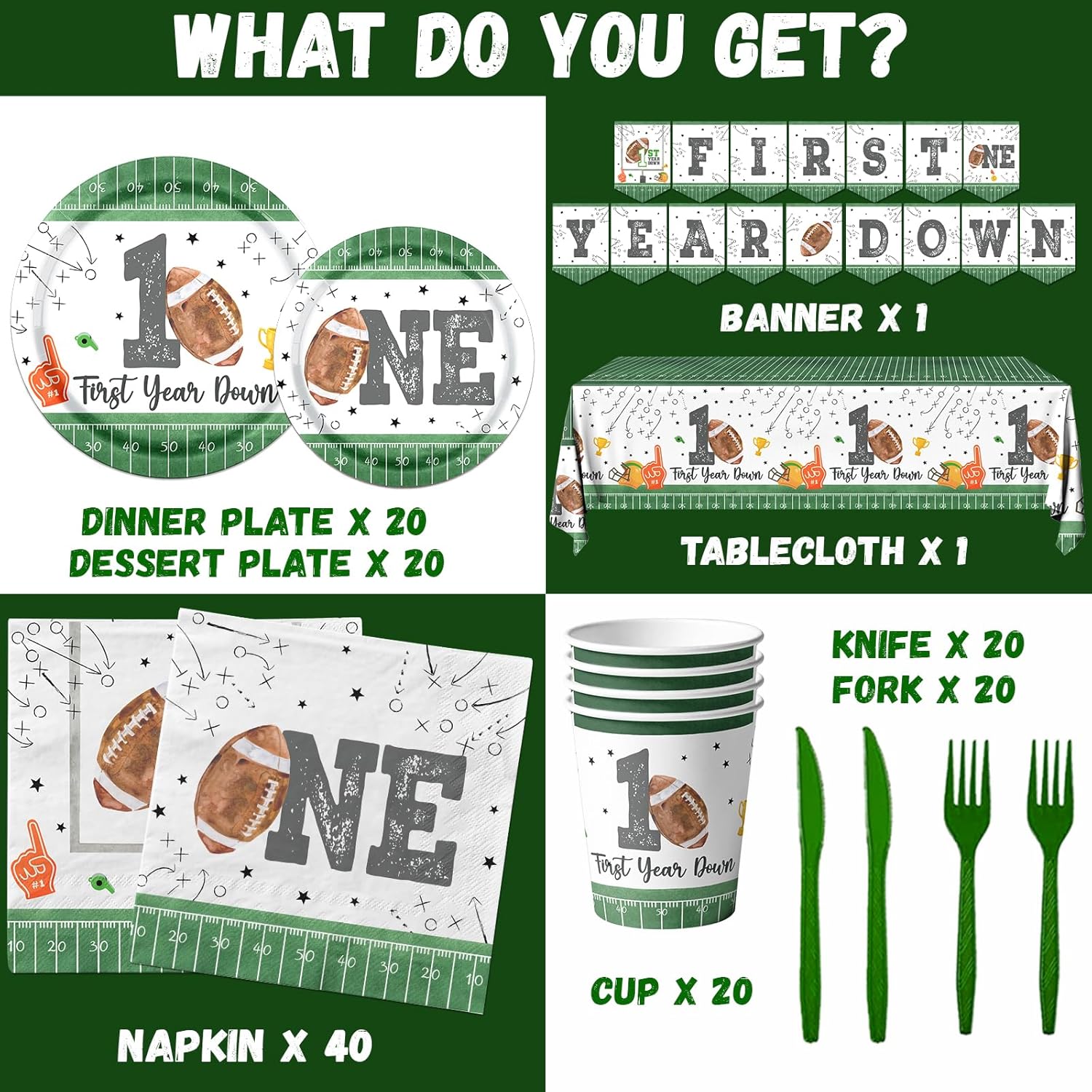 142Pcs Football Birthday Party Decorations Set