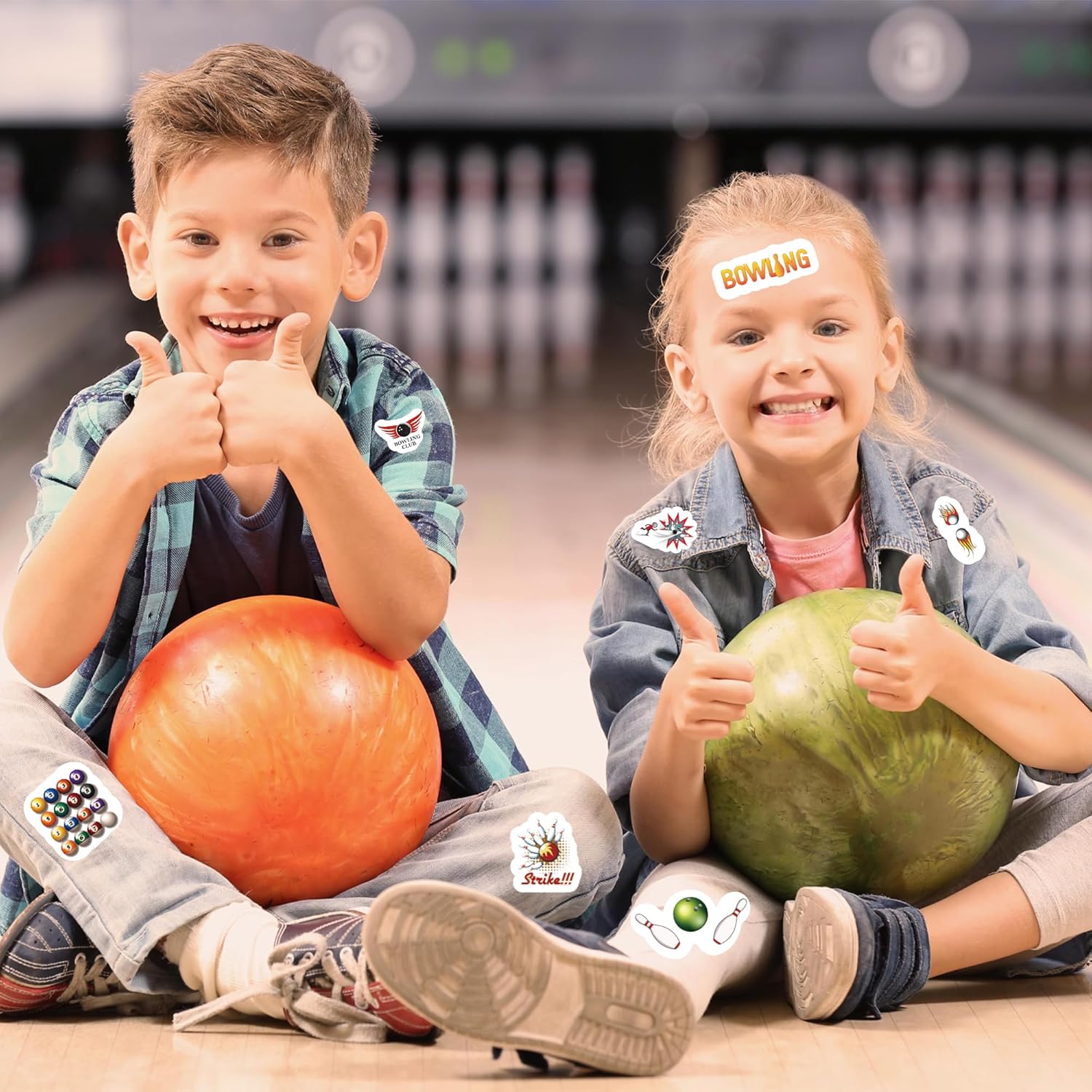 1200 Bowling Paper Stickers for Parties 24 Sheets