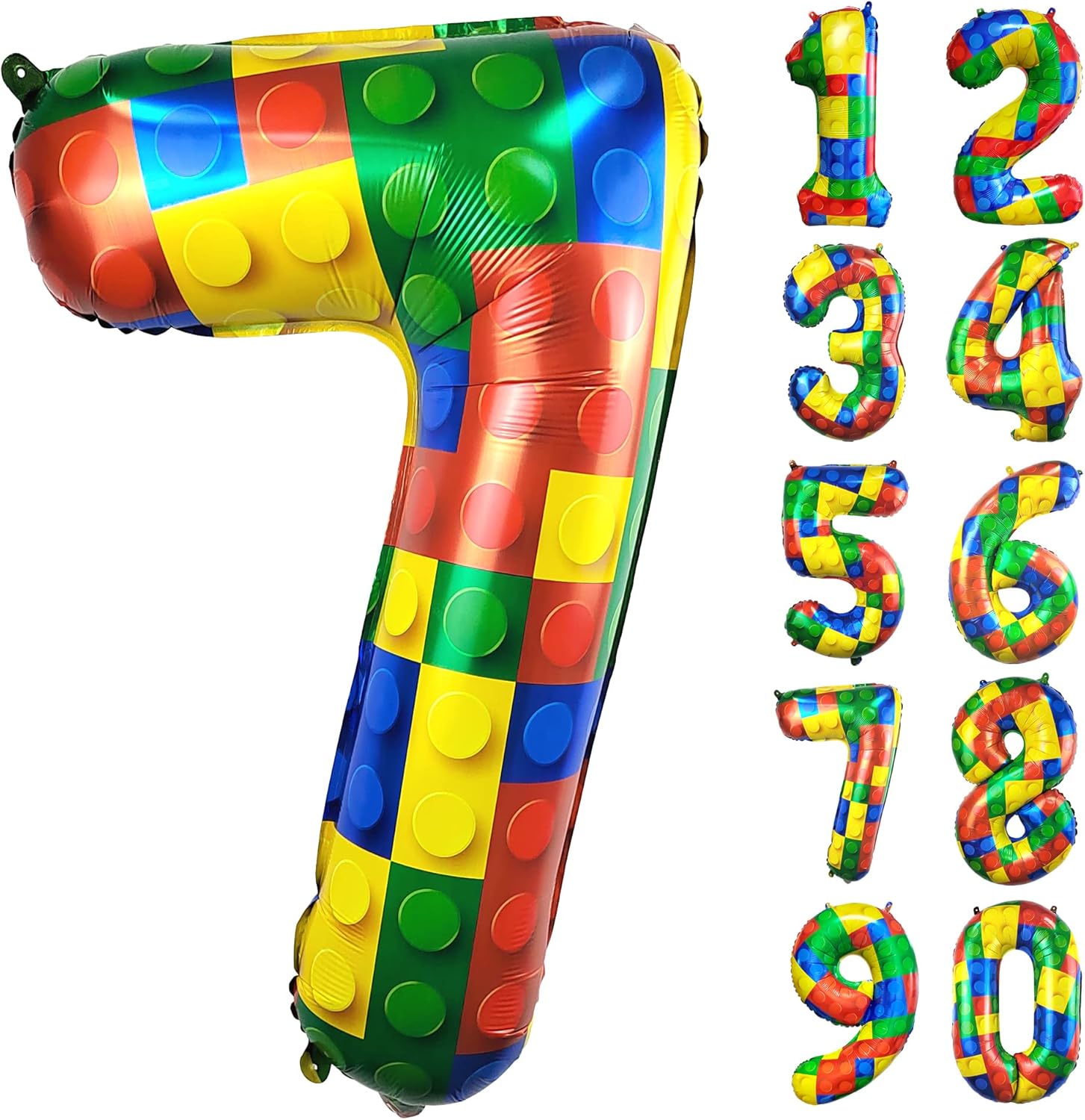 32 Inch Block Number 7 Balloons for 7th Birthday Party