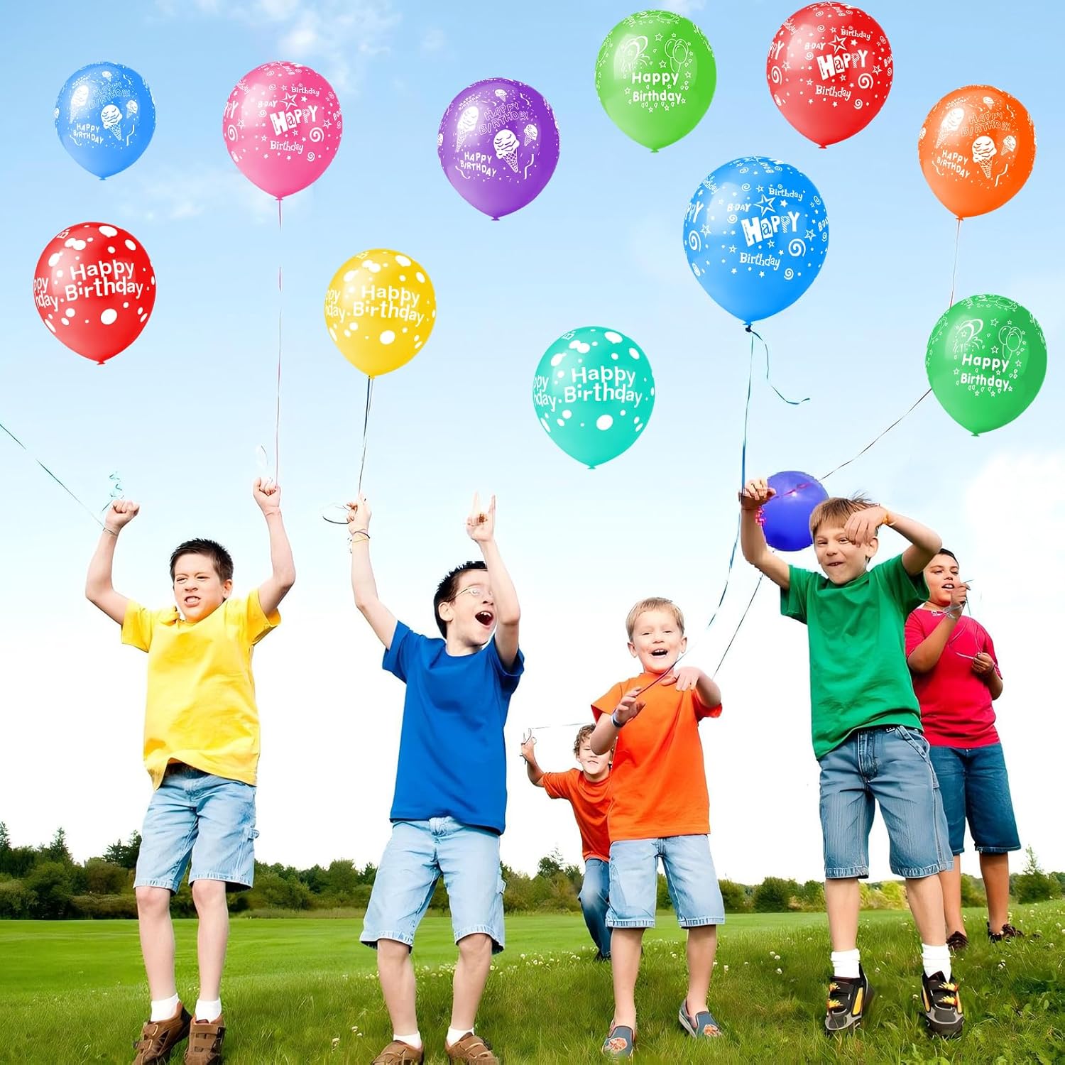 50pcs 12 Inch Happy Birthday Balloons for Men and Women